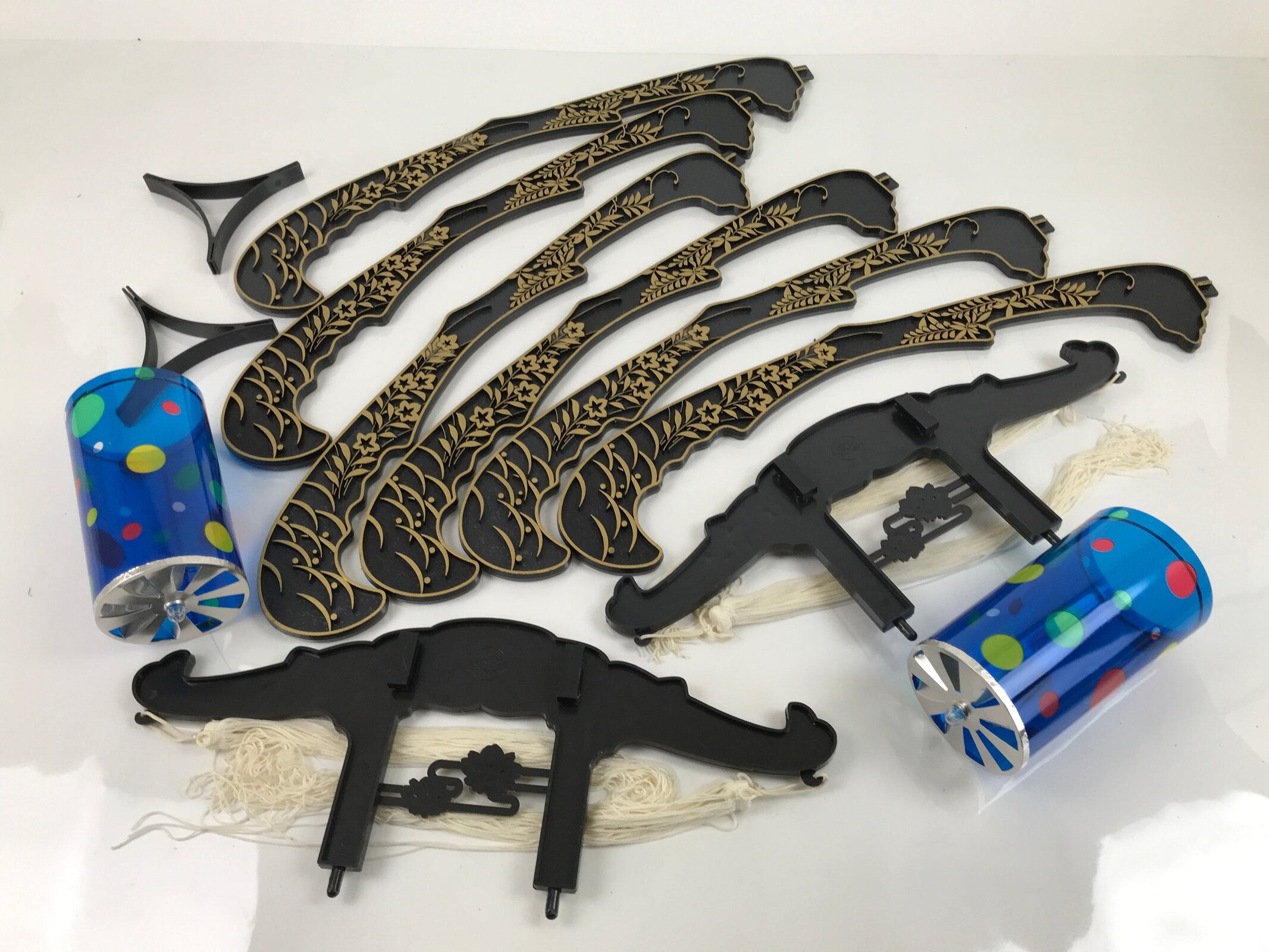 Japanese Electric Lantern Pair Vtg 3 Legs Standing Chochin Obon Festival LT84