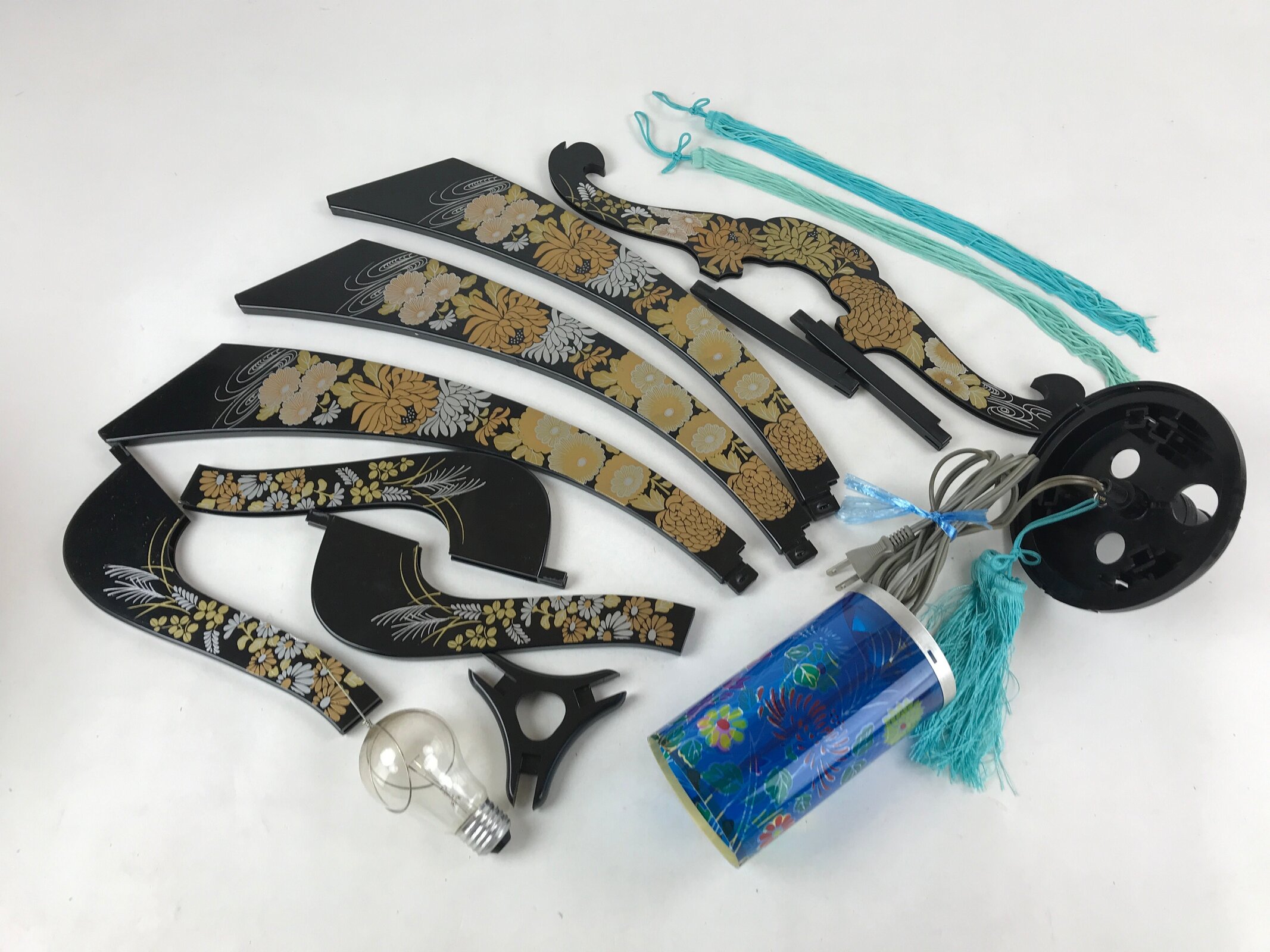 Japanese Electric Ouchi Lantern Vtg 3 Legs Standing Chochin Obon Festival LT75