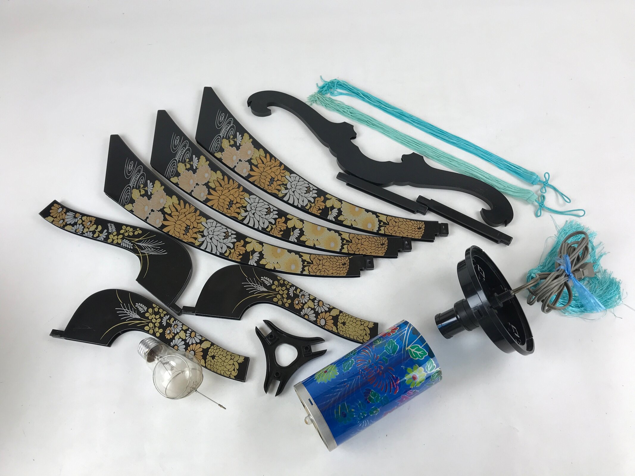 Japanese Electric Ouchi Lantern Vtg 3 Legs Standing Chochin Obon Festival LT75