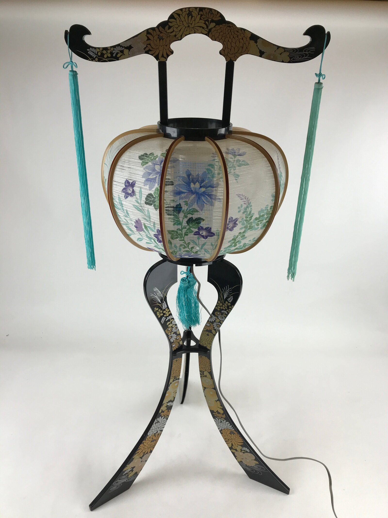 Japanese Electric Ouchi Lantern Vtg 3 Legs Standing Chochin Obon Festival LT75