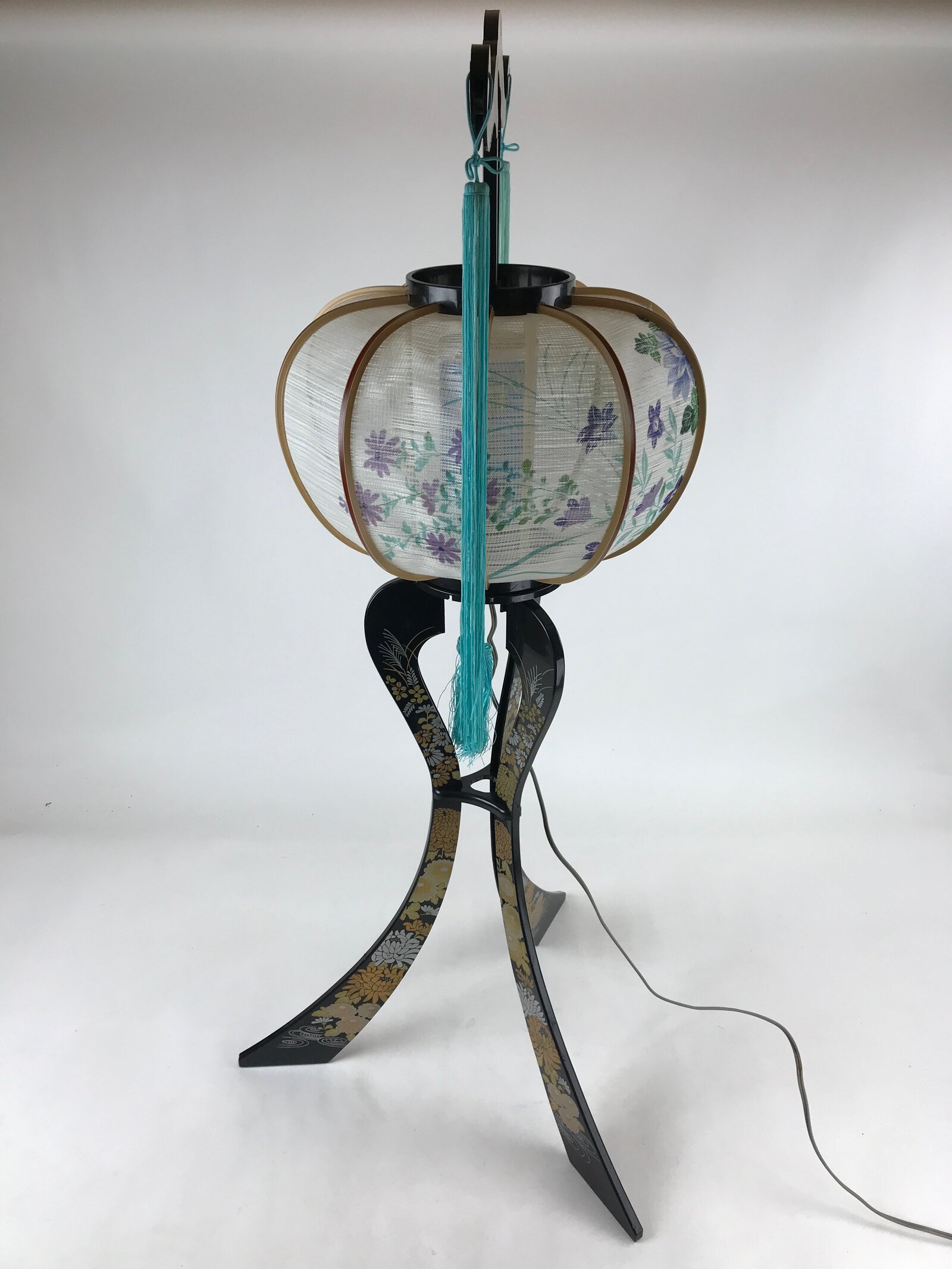 Japanese Electric Ouchi Lantern Vtg 3 Legs Standing Chochin Obon Festival LT75