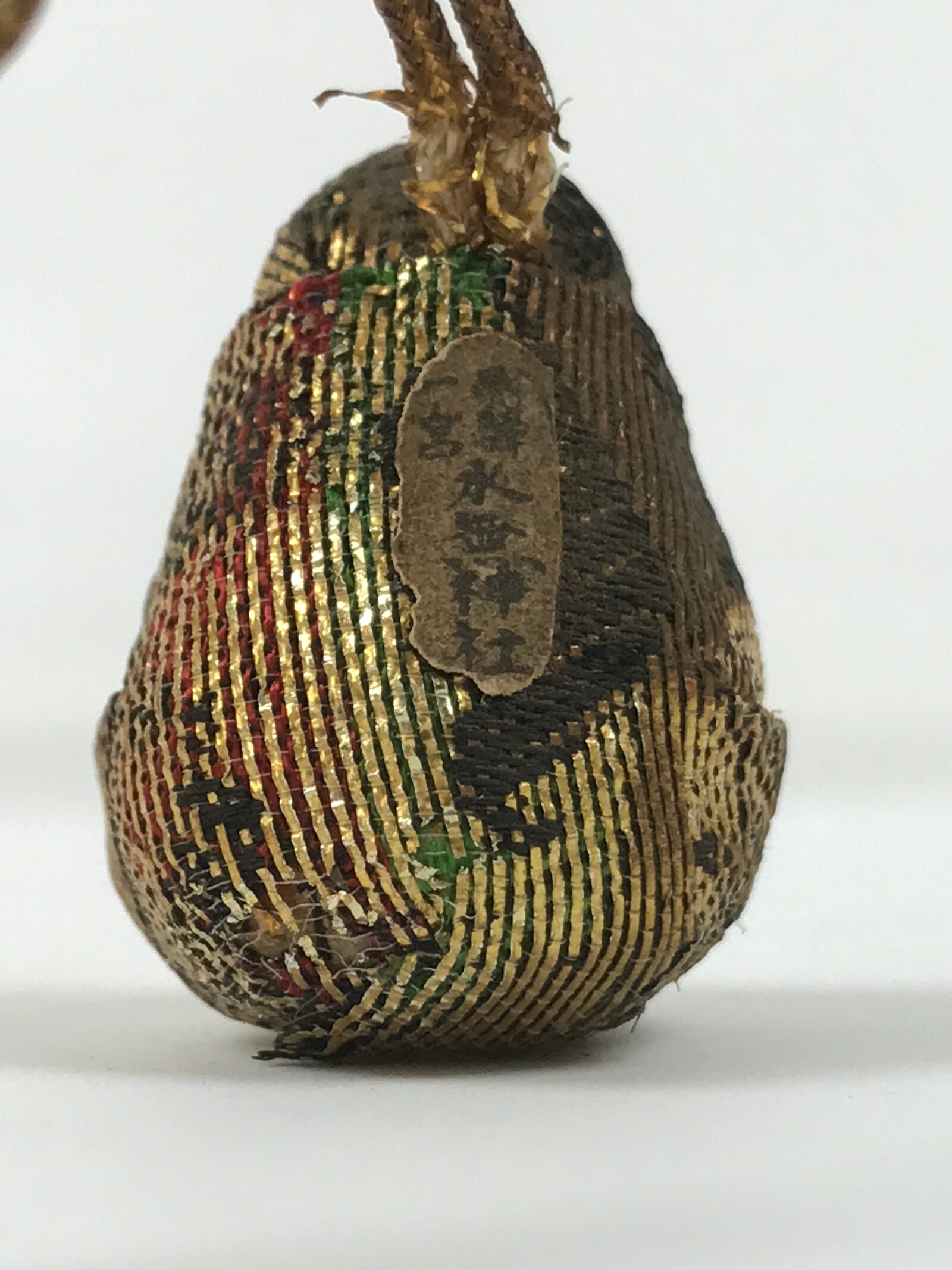 Japanese Fabric Hime Daruma Doll Keychain Phone Strap Amulet Gold Black JK879