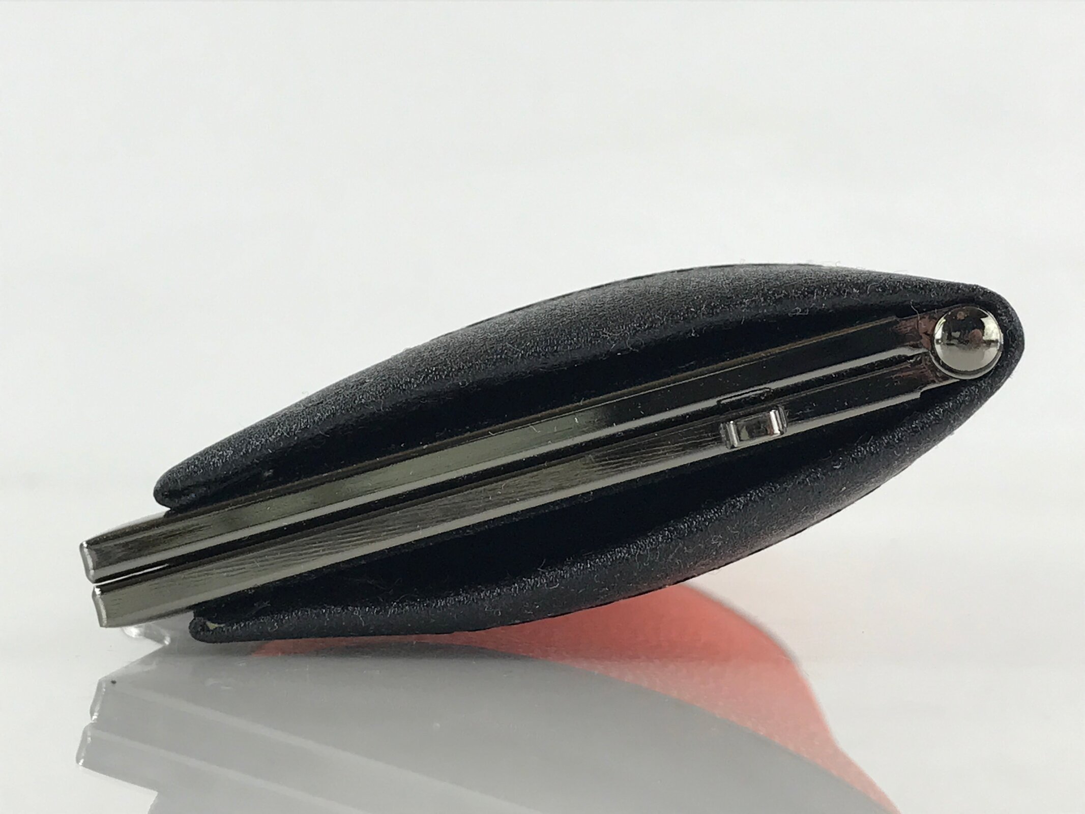 Japanese Fabric Purse Pencil Case Clasp Vtg Red Kyokomon Two Sections KB60