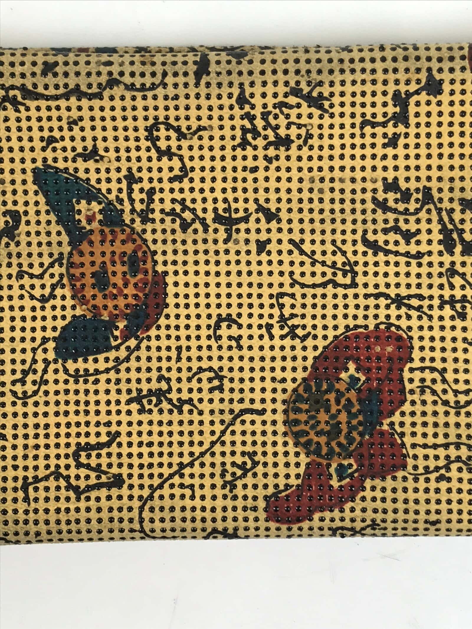 Japanese Fabric Wallet Pouch Vtg Coin Purse Gamaguchi Clasp Resting People KB96