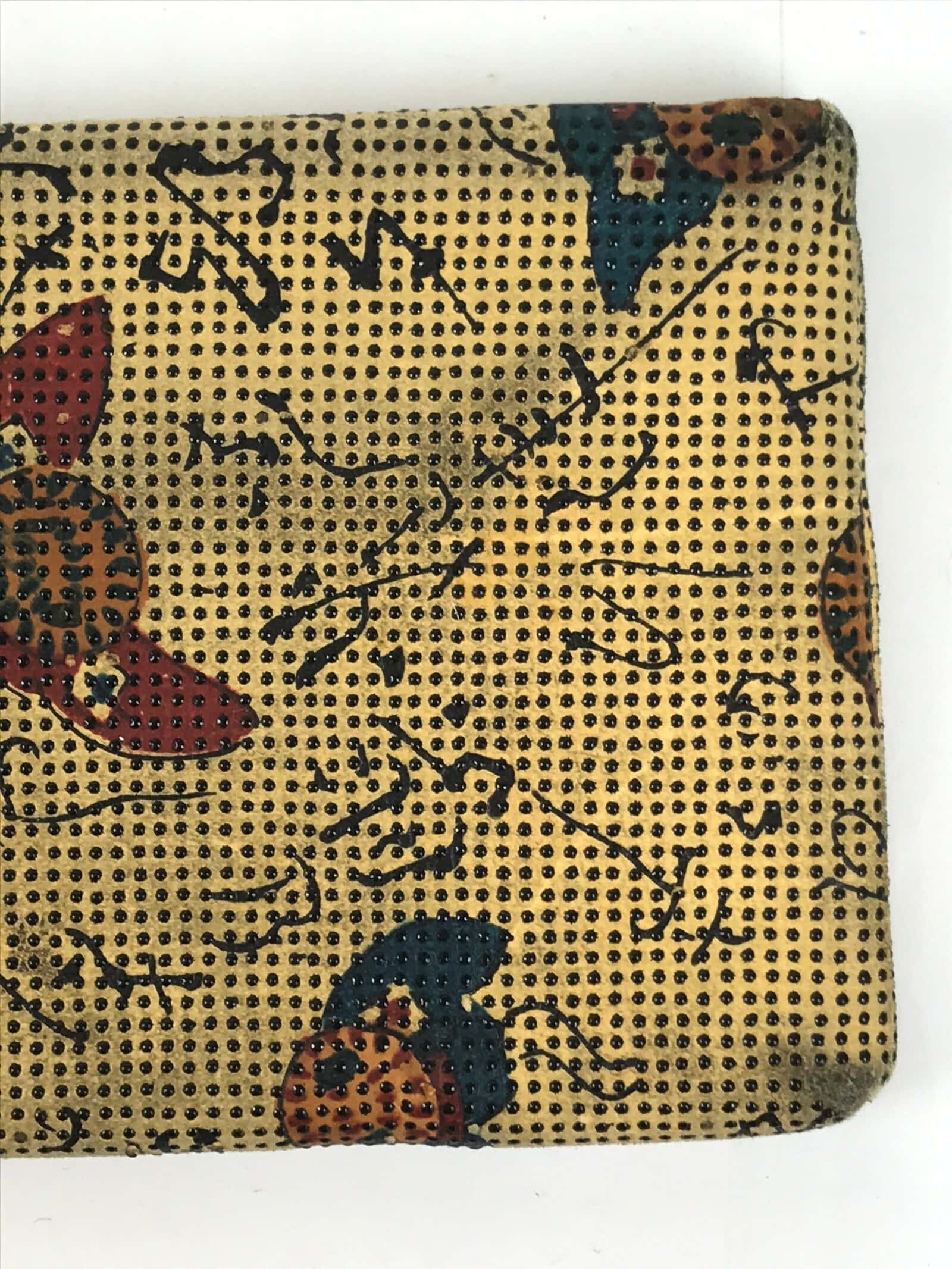 Japanese Fabric Wallet Pouch Vtg Coin Purse Gamaguchi Clasp Resting People KB96