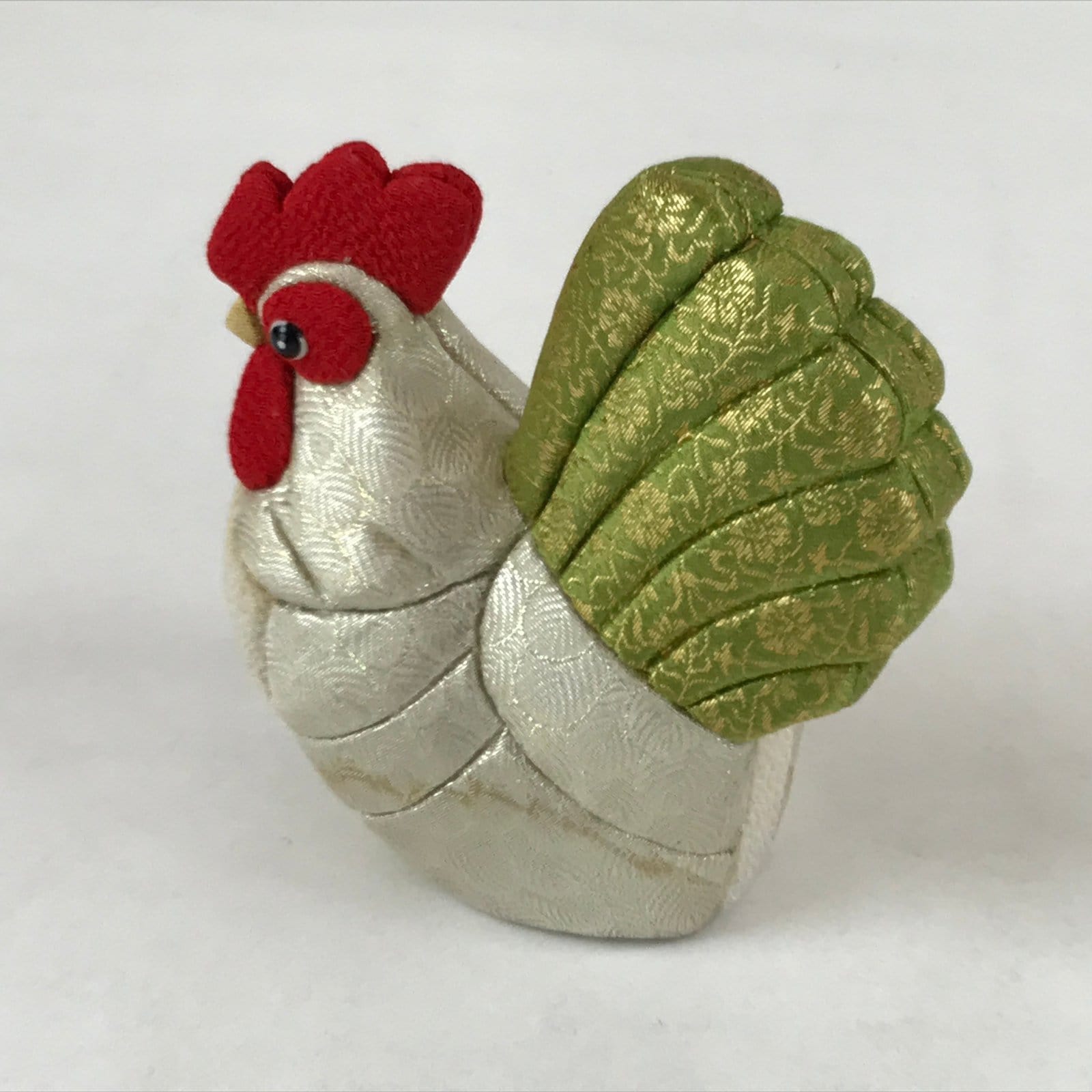 Japanese Fabric Zodiac Rooster Doll Vtg Chirimen Zaiku Traditional Craft BD957
