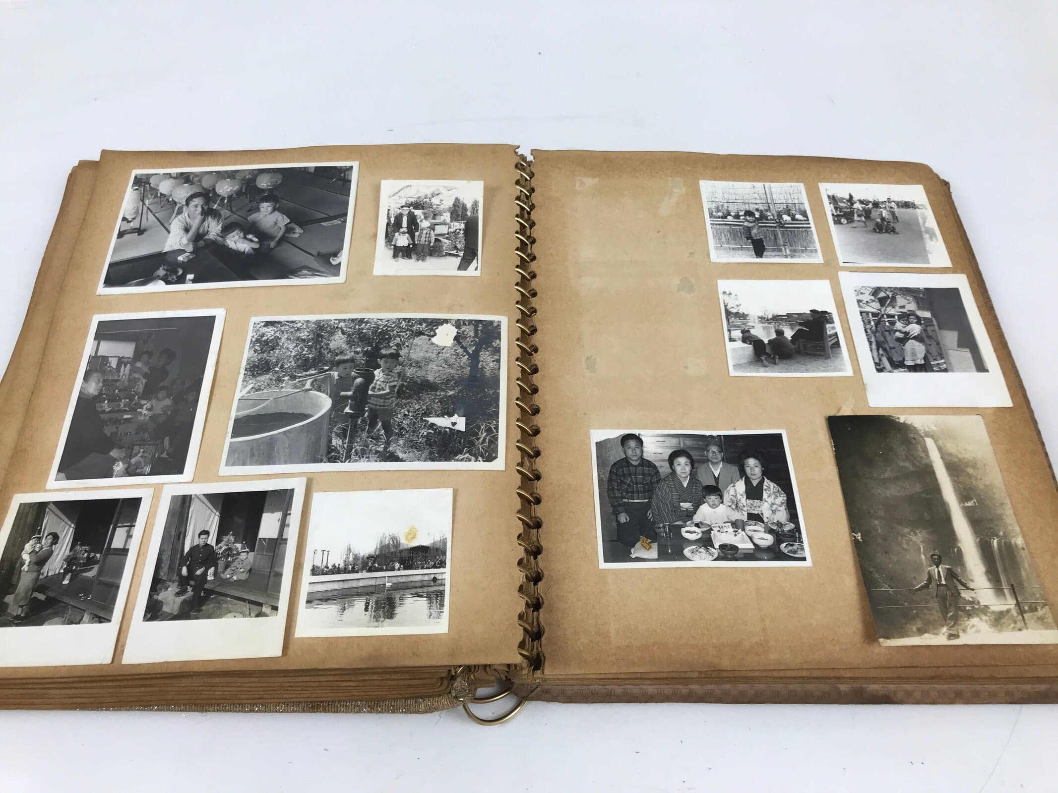 Japanese Family Photo Album C1960 Vtg Wedding Kimono Military School AB131