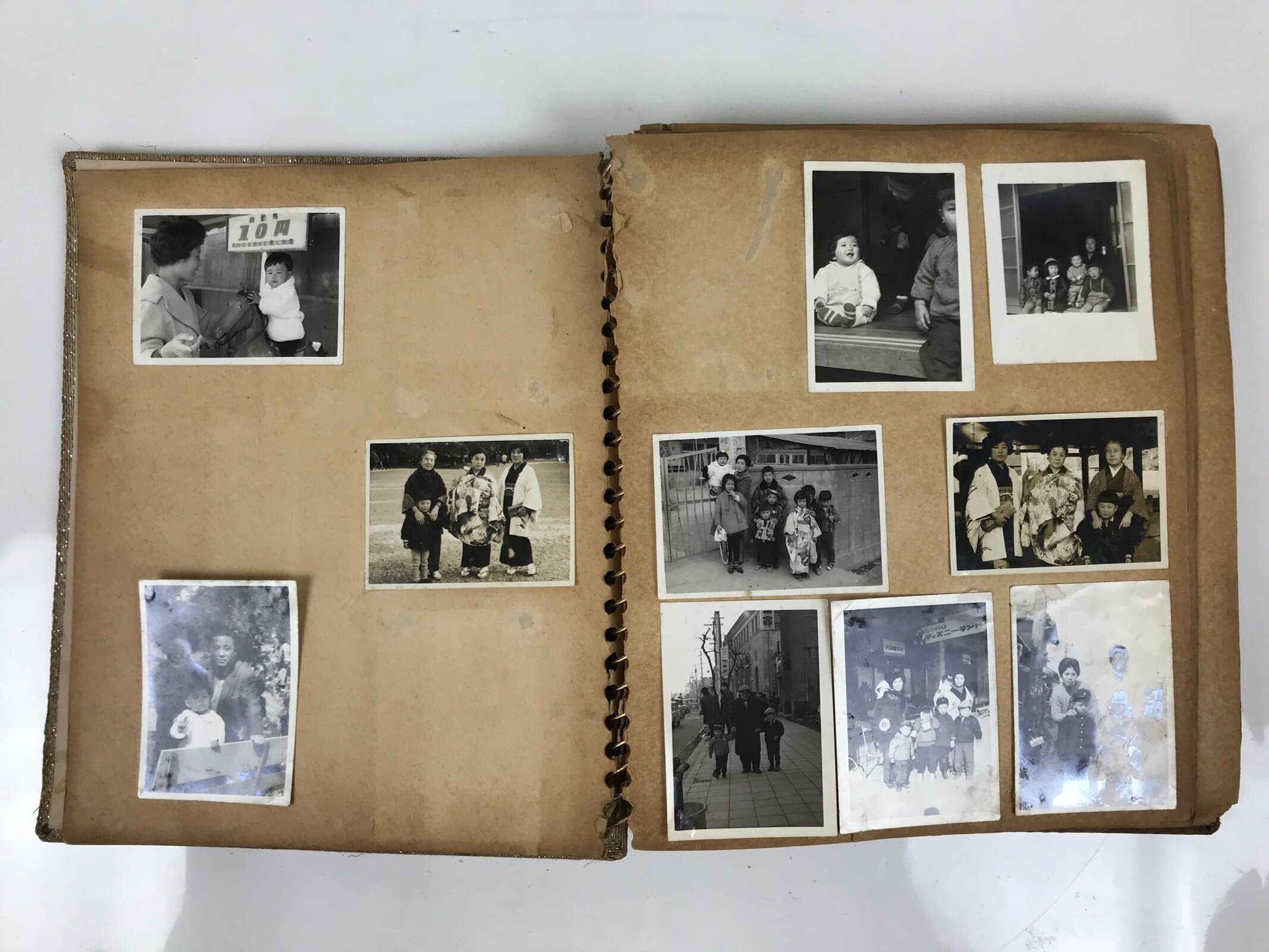 Japanese Family Photo Album C1960 Vtg Wedding Kimono Military School AB131