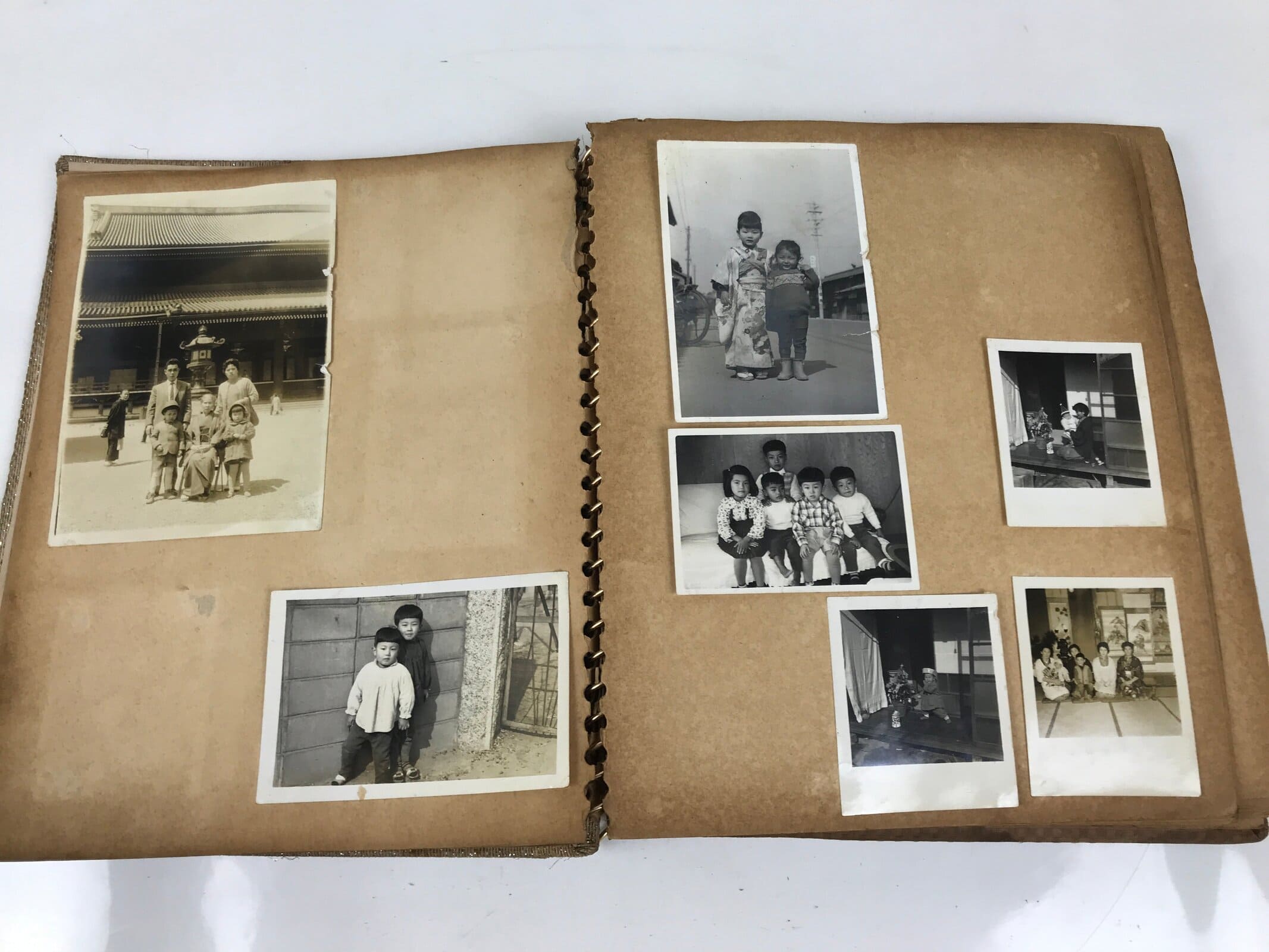 Japanese Family Photo Album C1960 Vtg Wedding Kimono Military School AB131
