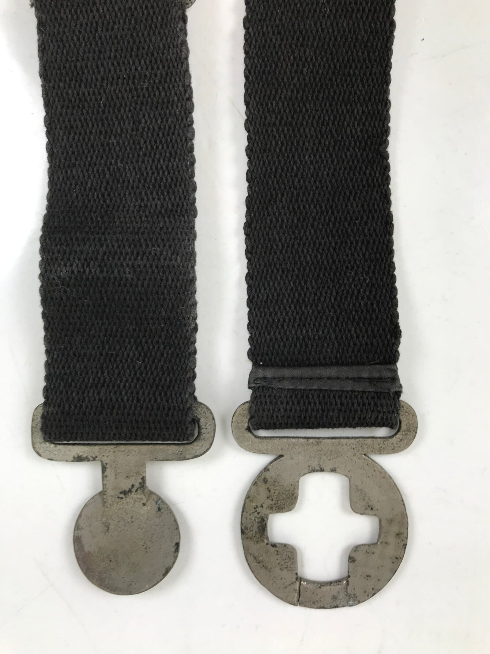 Japanese Firefighter Casual Uniform Belt Vtg Fire Brigade Metal Crest Black MK24