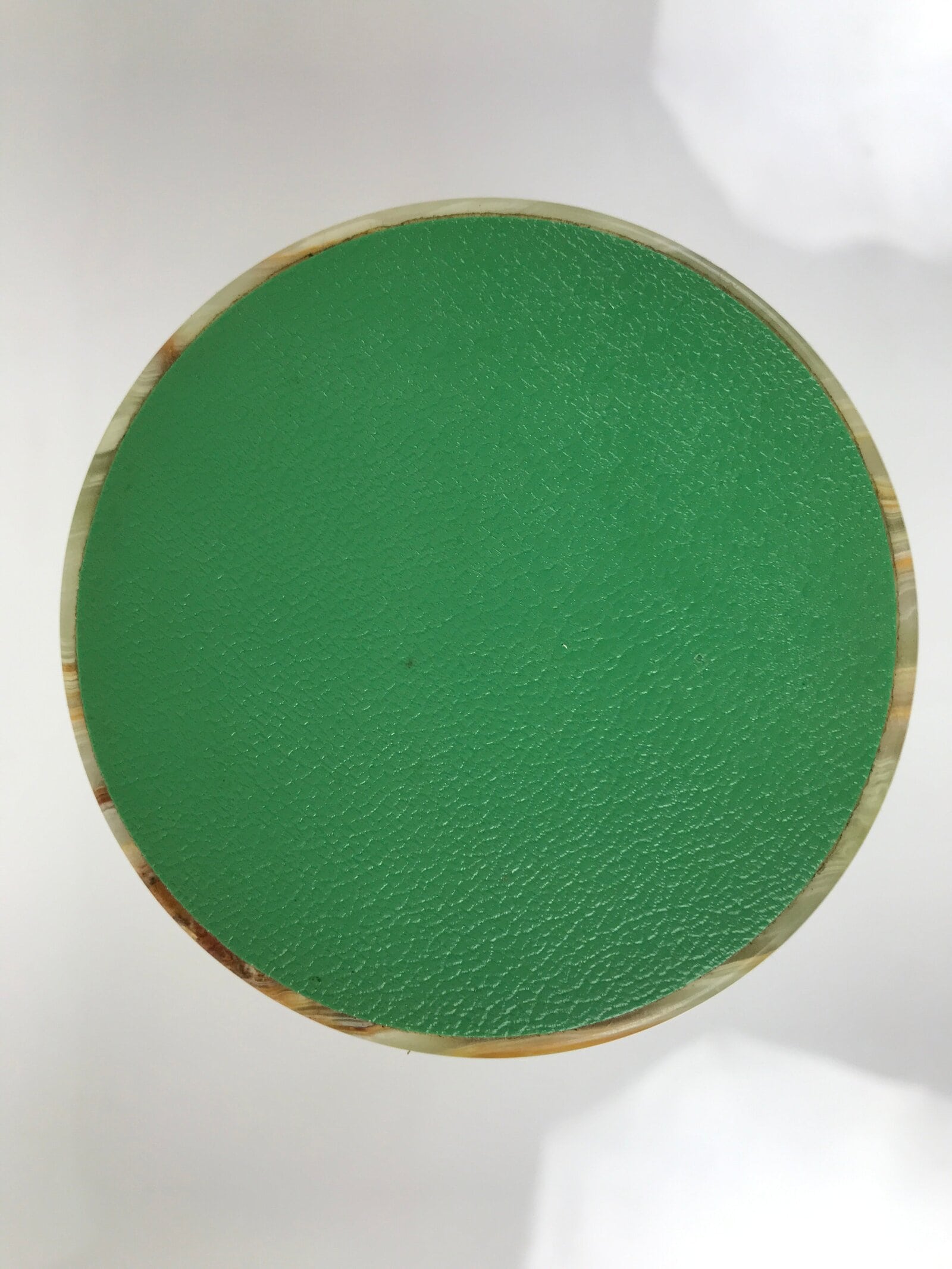 Japanese Flower Arrangement Vase Vtg Stone Onyx Kabin Green Brown Boxed PX801