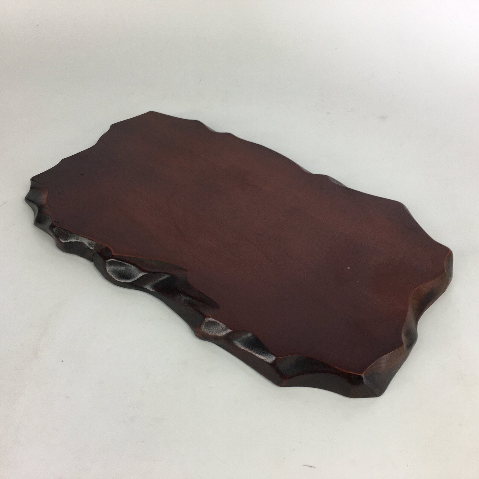 Japanese Flower Vase Stand Vtg Wood Lacquer Board Kadai Ikebana Bonsai WT314