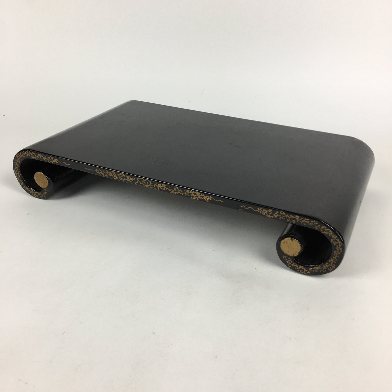 Japanese Flower Vase Stand Vtg Wood Lacquer Board Kadai Ikebana Bonsai WT363