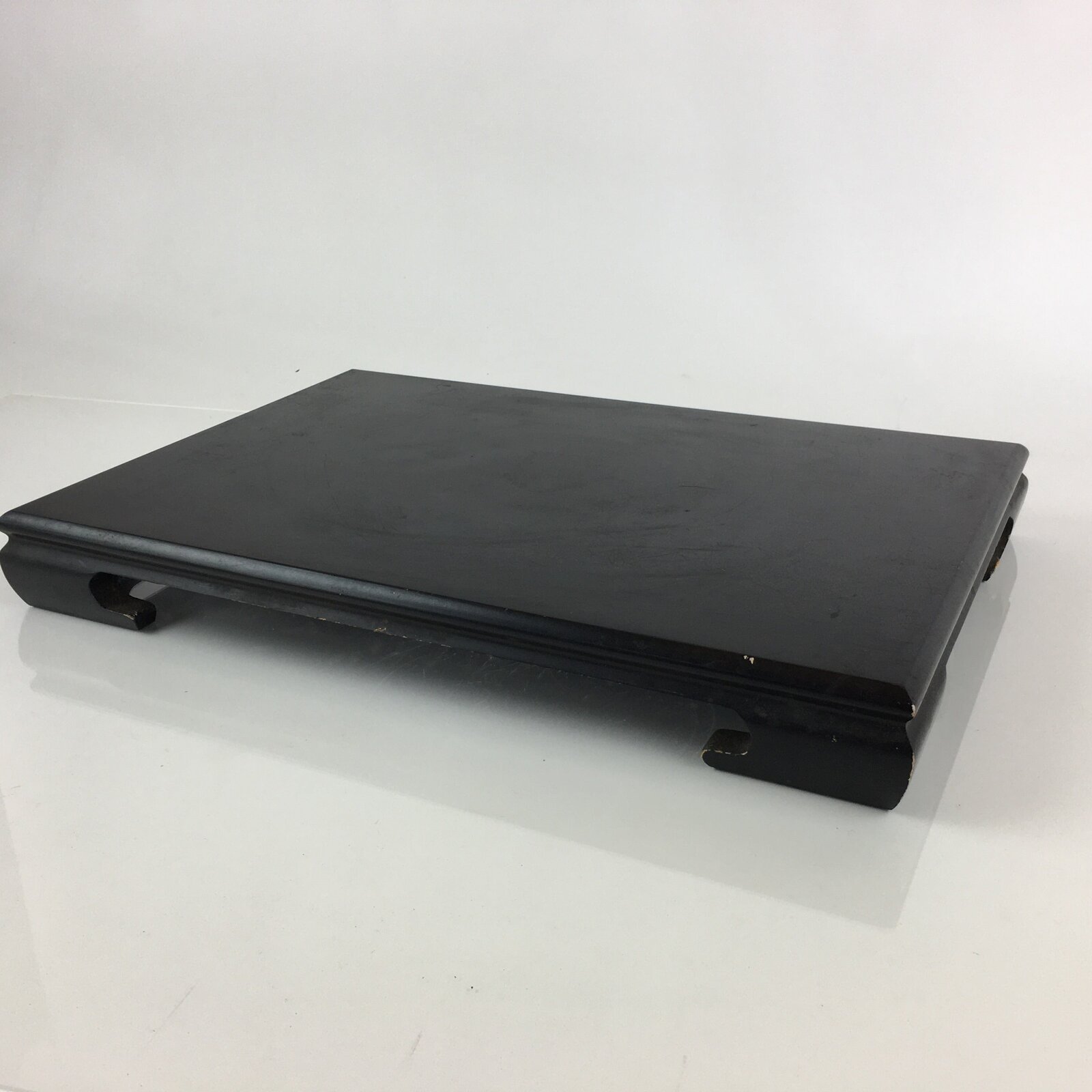 Japanese Flower Vase Stand Vtg Wood Lacquer Board Kadai Ikebana Bonsai WT387