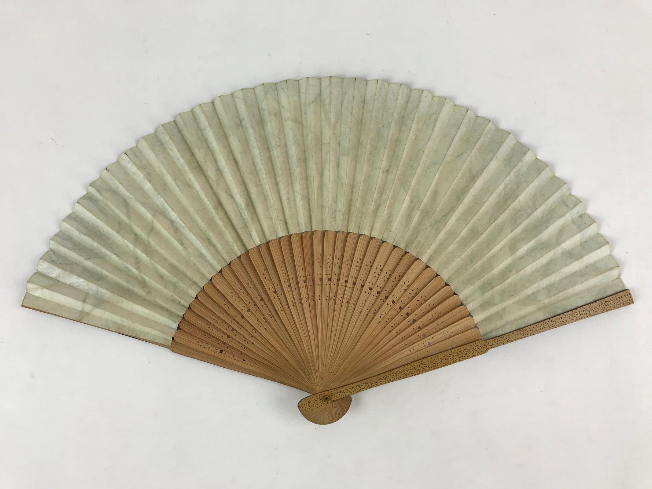 Japanese Folding Fan Sensu Bamboo Frame Pine Trees Matsu Blue Light Blue 4D666