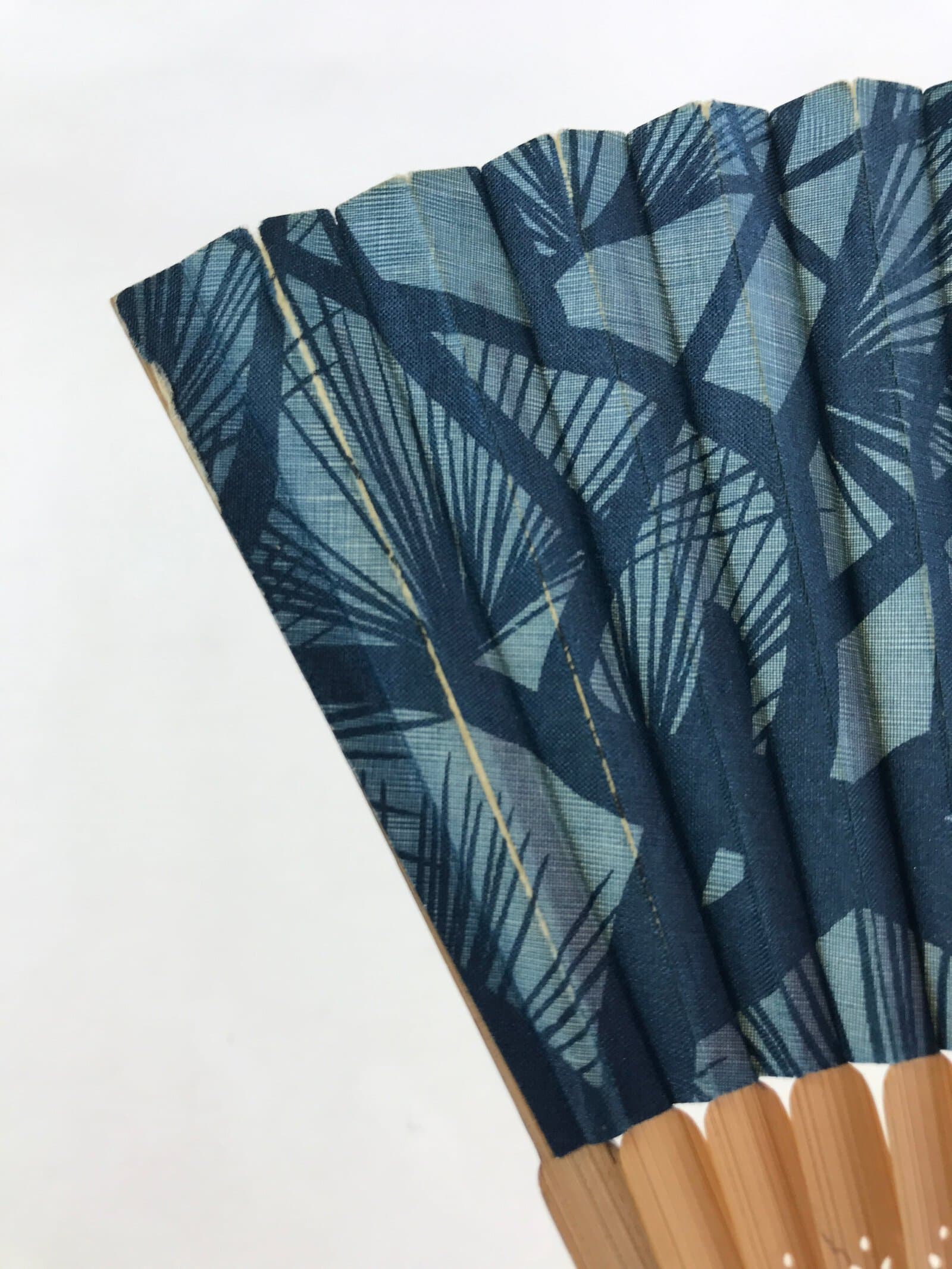 Japanese Folding Fan Sensu Bamboo Frame Pine Trees Matsu Blue Light Blue 4D666