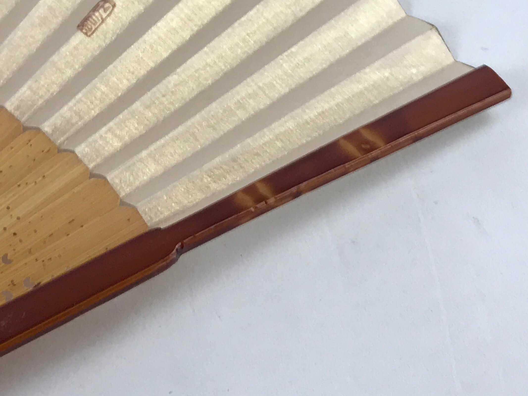 Japanese Folding Fan Sensu Vtg Bamboo Frame Eggplants Backet Sparkle 4D674