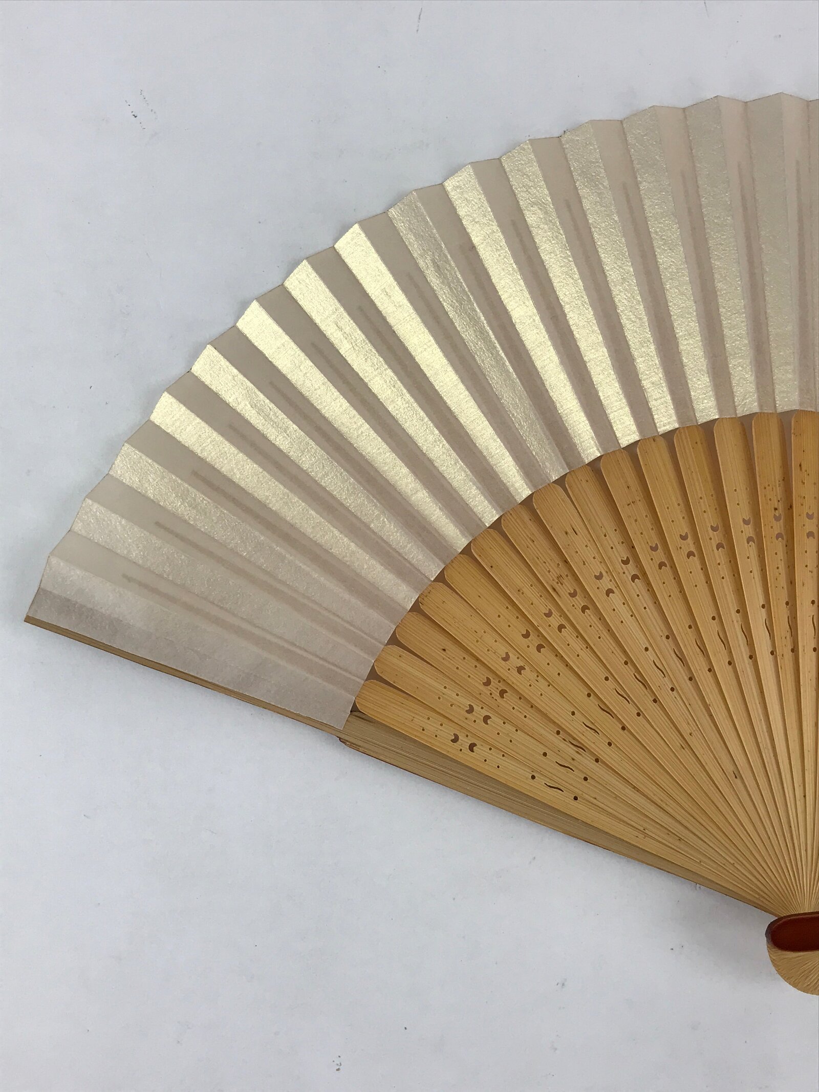 Japanese Folding Fan Sensu Vtg Bamboo Frame Eggplants Backet Sparkle 4D674