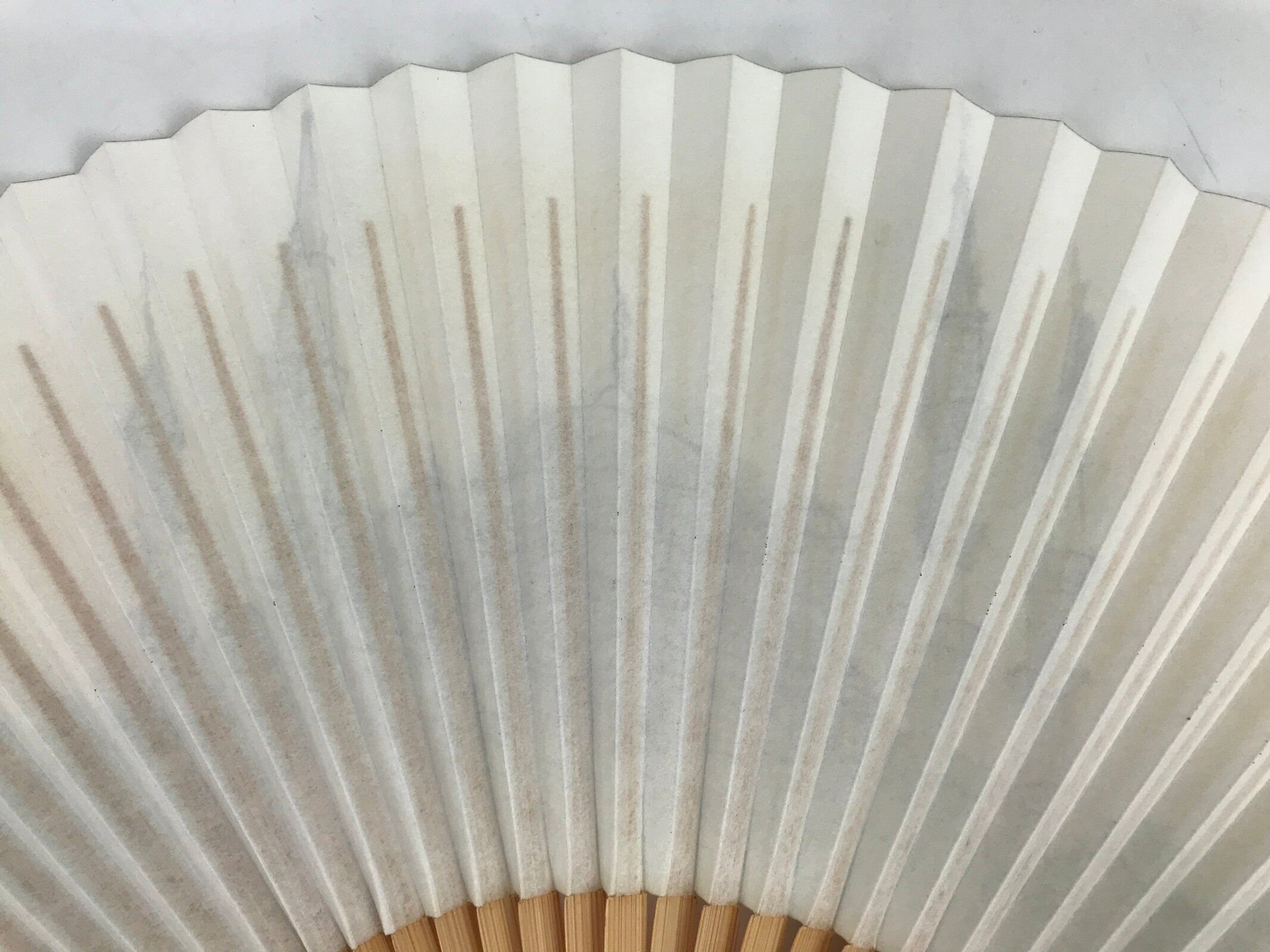 Japanese Folding Fan Sensu Vtg Bamboo Frame Hagia Sophia Design Blue 4D799