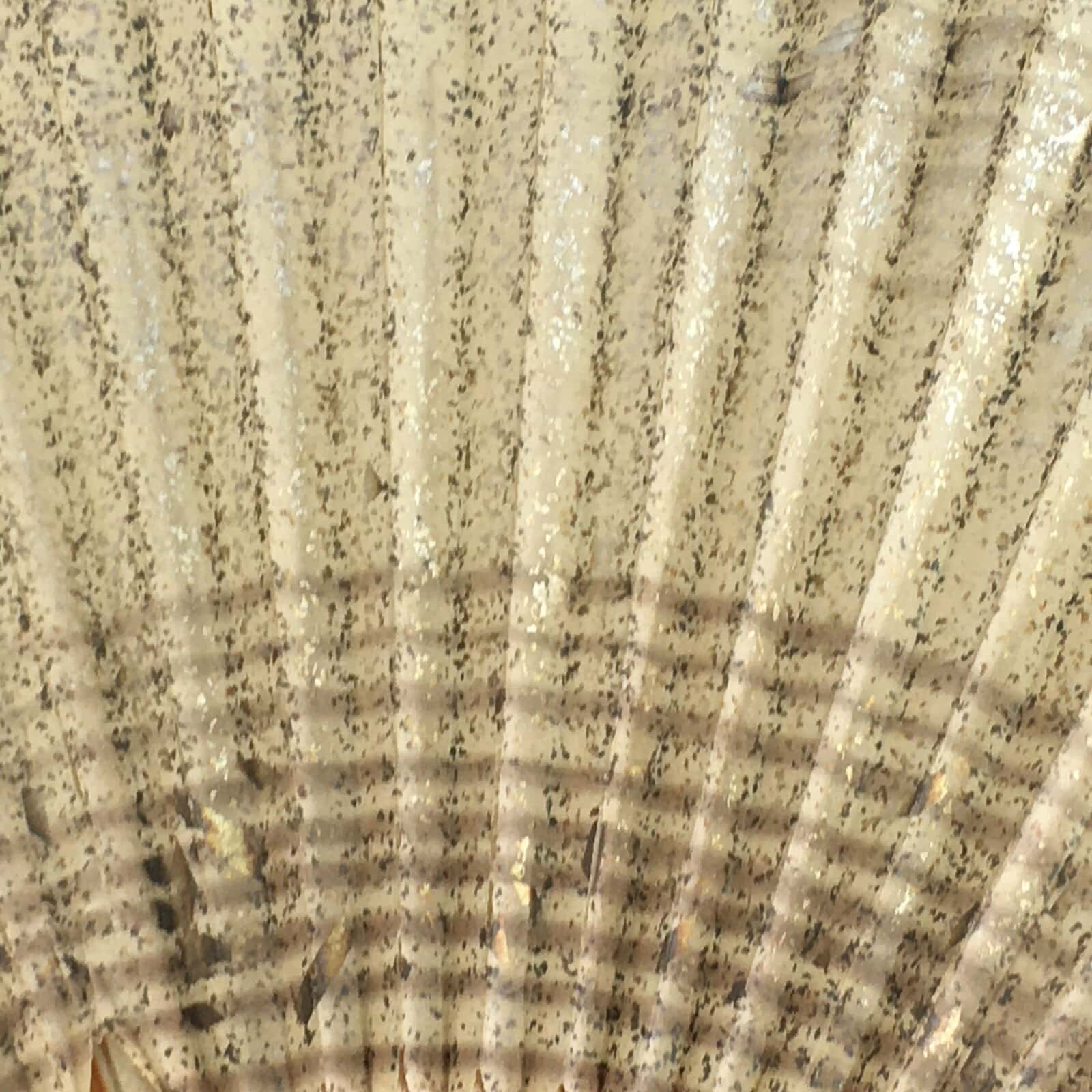 Japanese Folding Fan Vtg Sensu Bamboo Frame Paper Golden Glitter 4D601