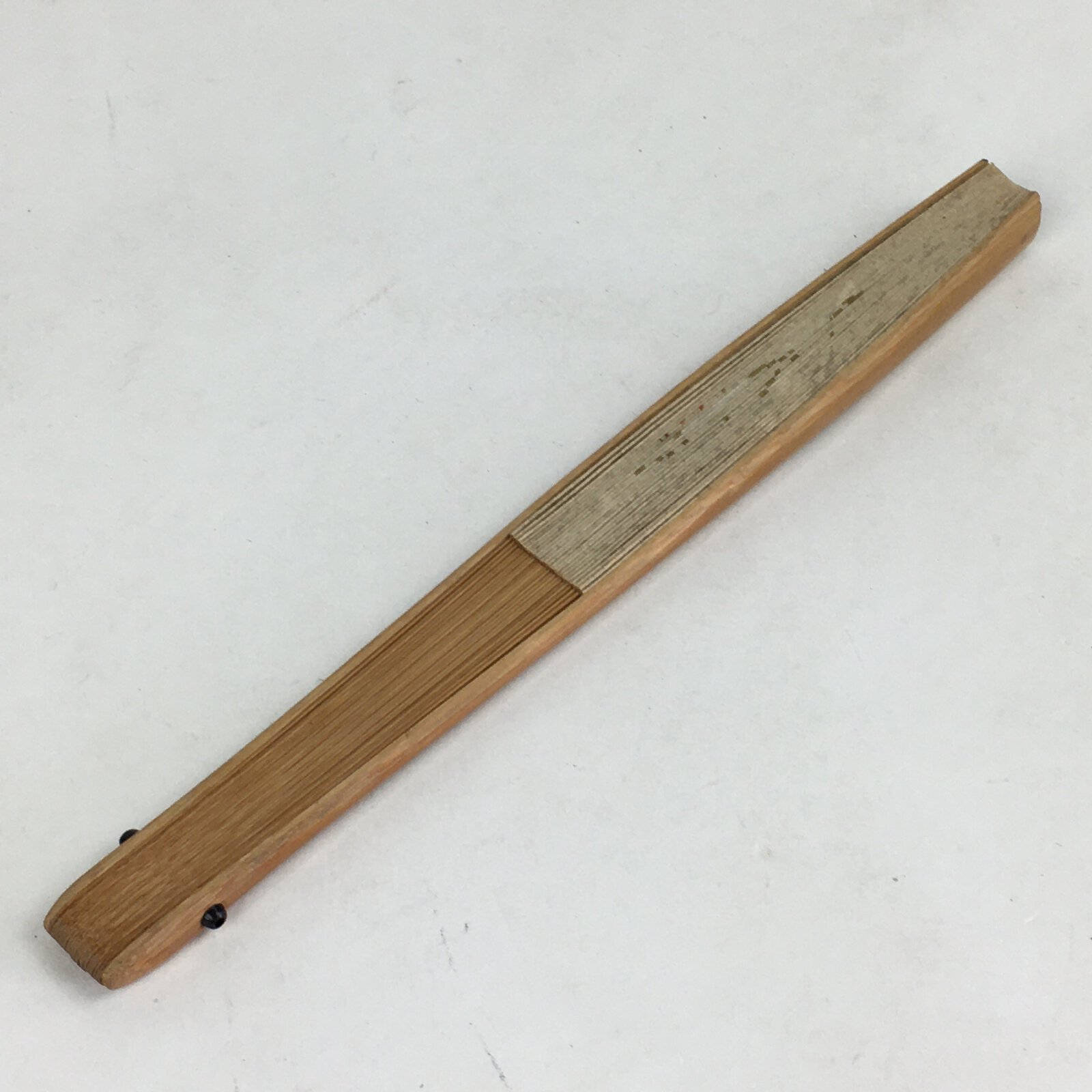 Japanese Folding Fan Vtg Sensu Bamboo Frame Paper Gourds Hyotan 4D599