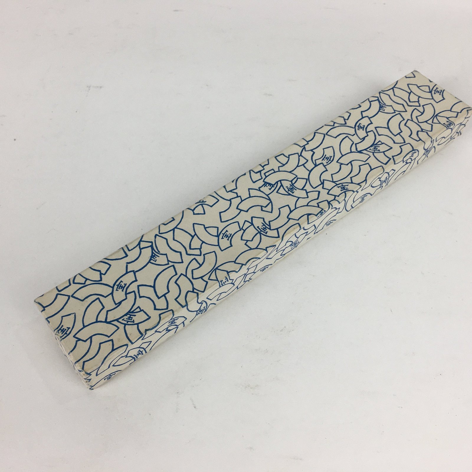 Japanese Folding Fan Vtg Sensu Paper Bamboo Frame Light Blue Silver 4D487