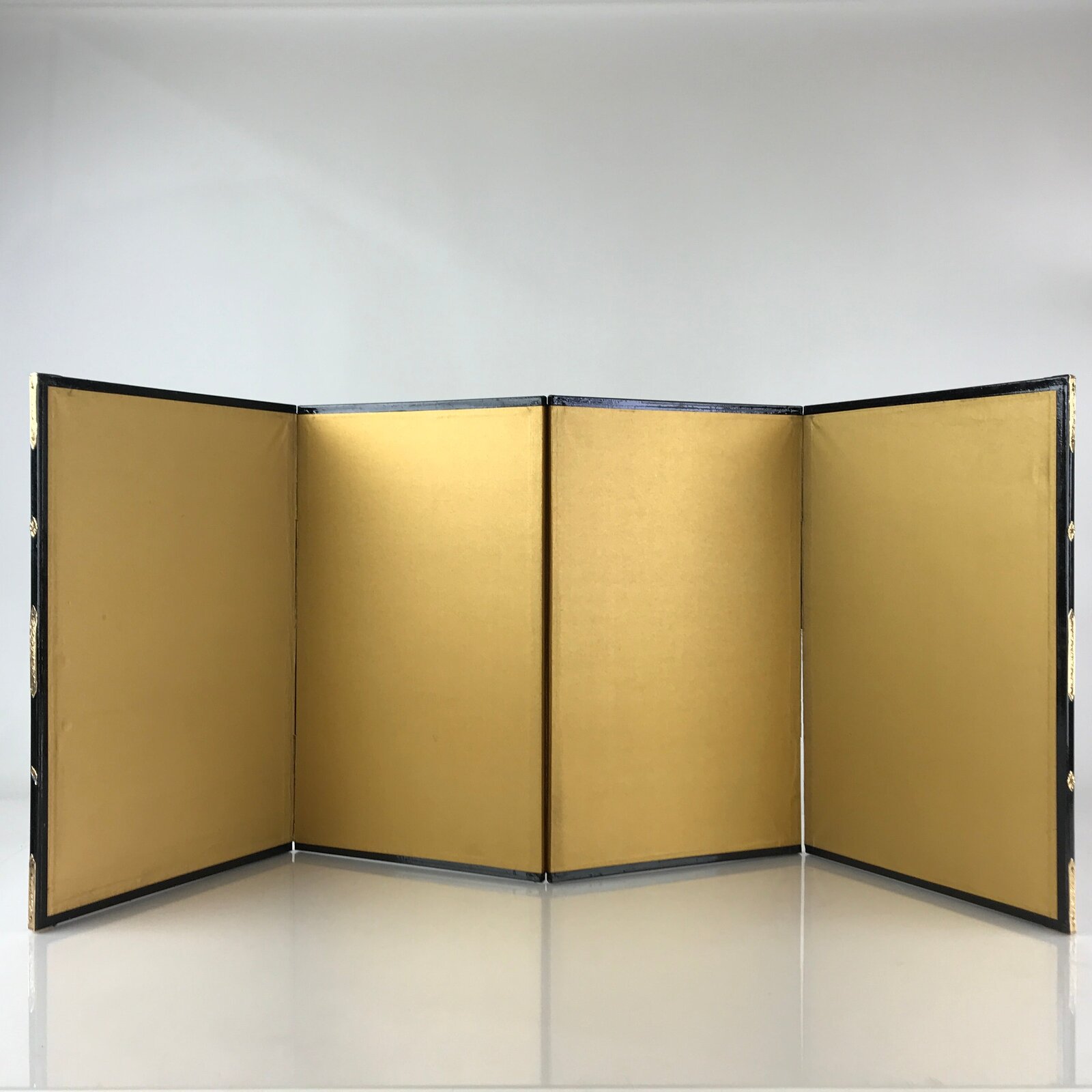 Japanese Folding Screen Byobu Panel Vtg Hina Doll Furniture Gold ID474