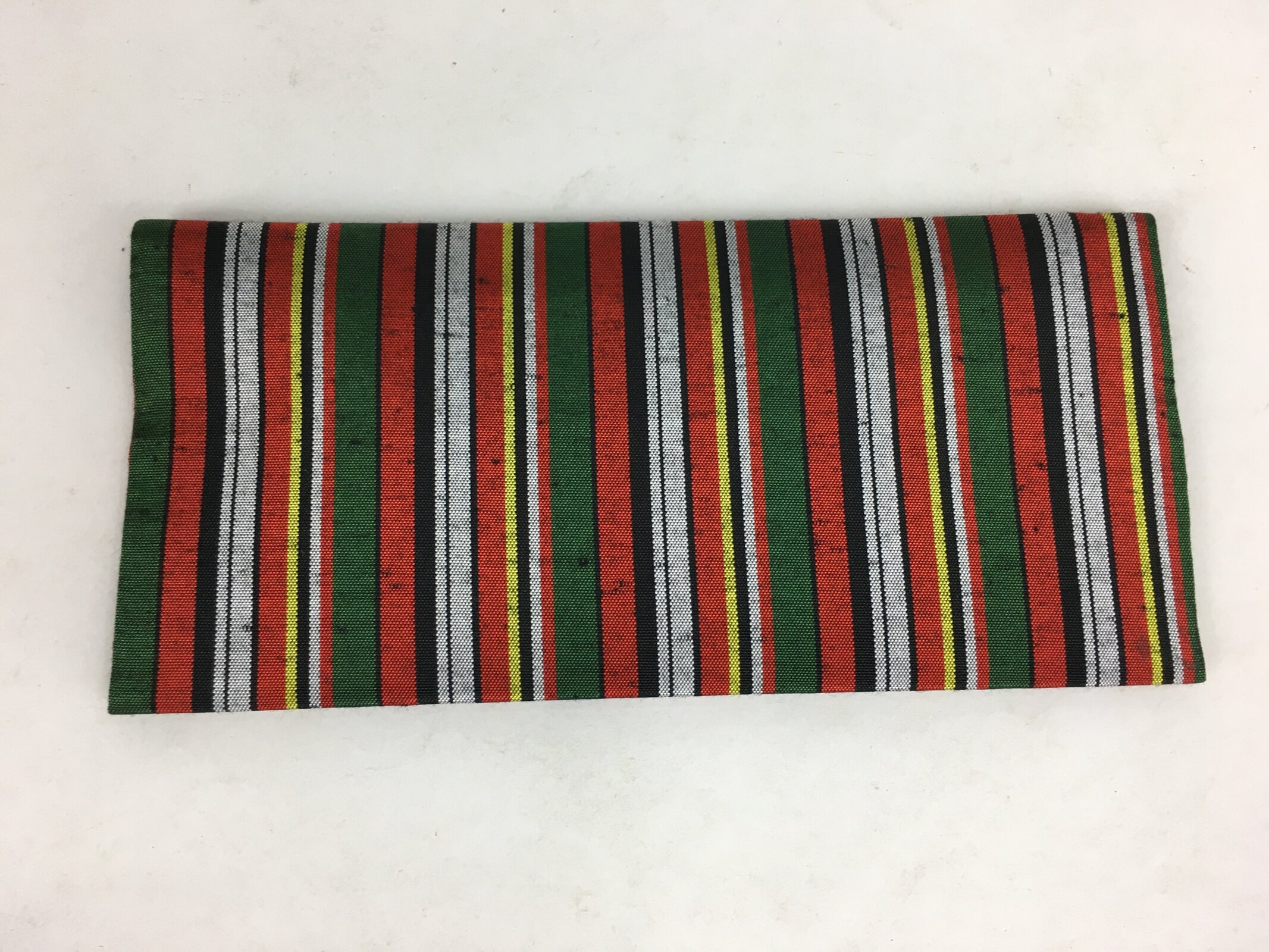 Japanese Folk Craft Fabric Long Wallet Vtg Tumugi Textile Vertical Stripes KB45