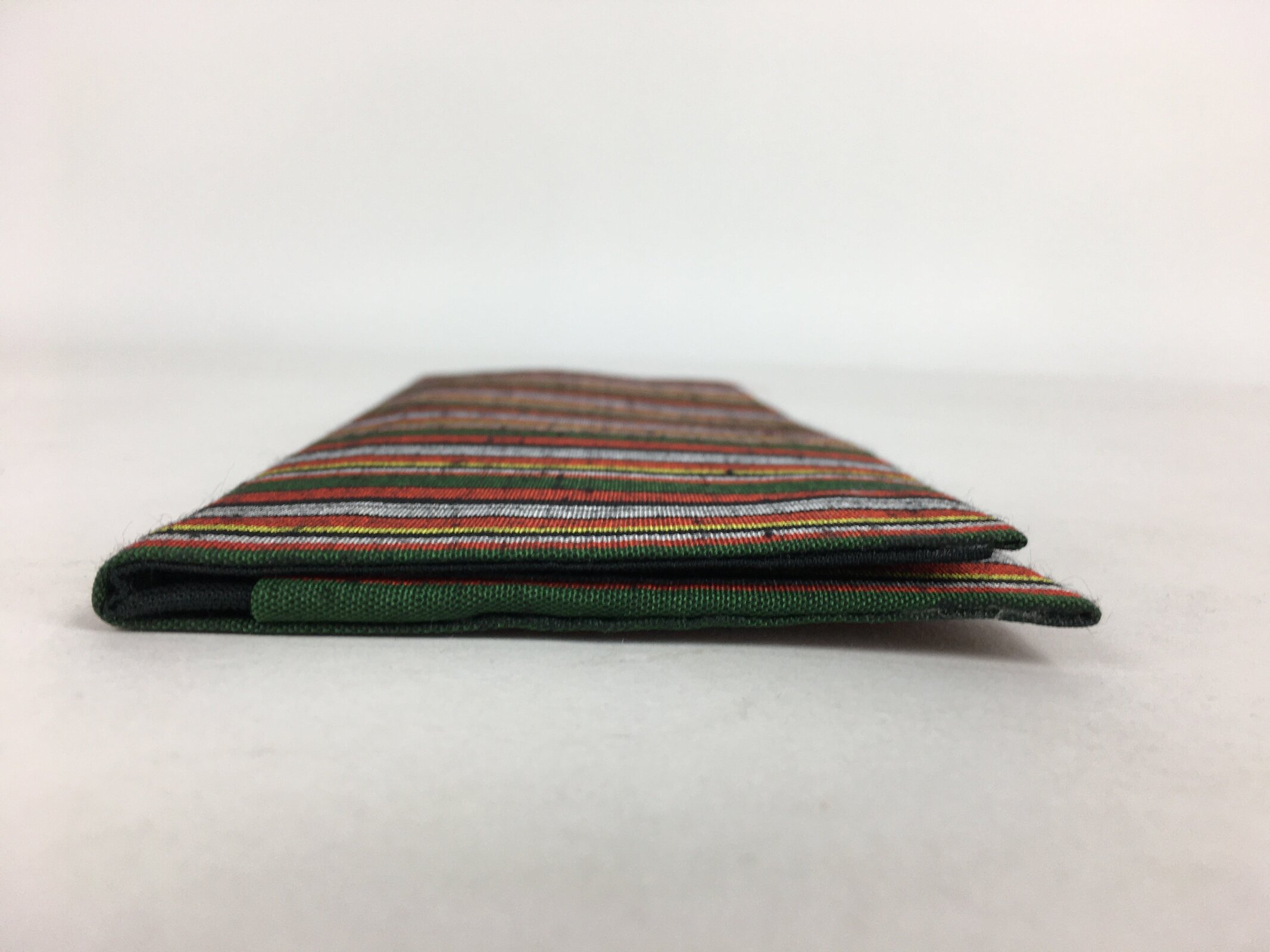 Japanese Folk Craft Fabric Long Wallet Vtg Tumugi Textile Vertical Stripes KB45