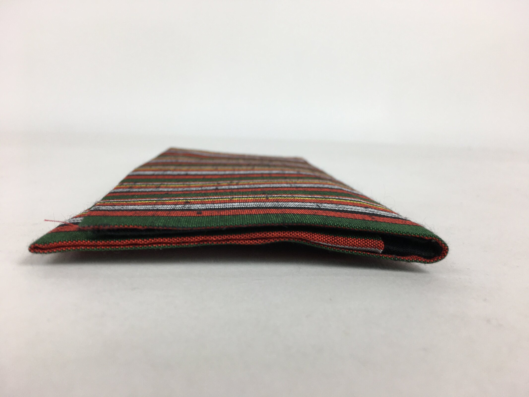 Japanese Folk Craft Fabric Long Wallet Vtg Tumugi Textile Vertical Stripes KB45