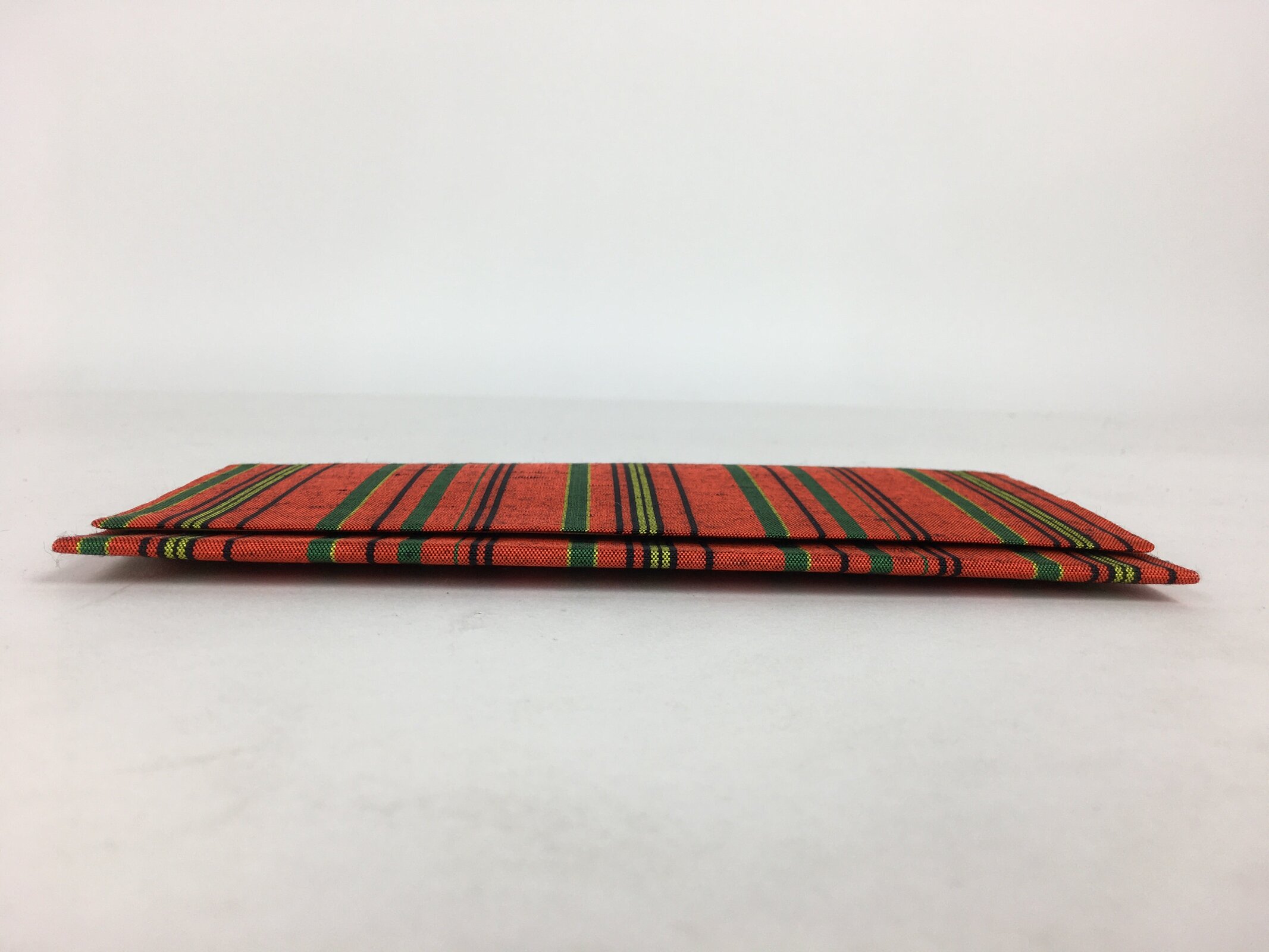 Japanese Folk Craft Fabric Long Wallet Vtg Tumugi Textile Vertical Stripes KB47