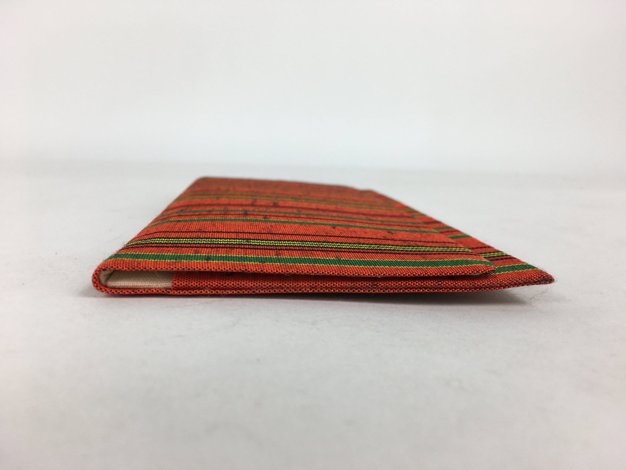 Japanese Folk Craft Fabric Long Wallet Vtg Tumugi Textile Vertical Stripes KB47