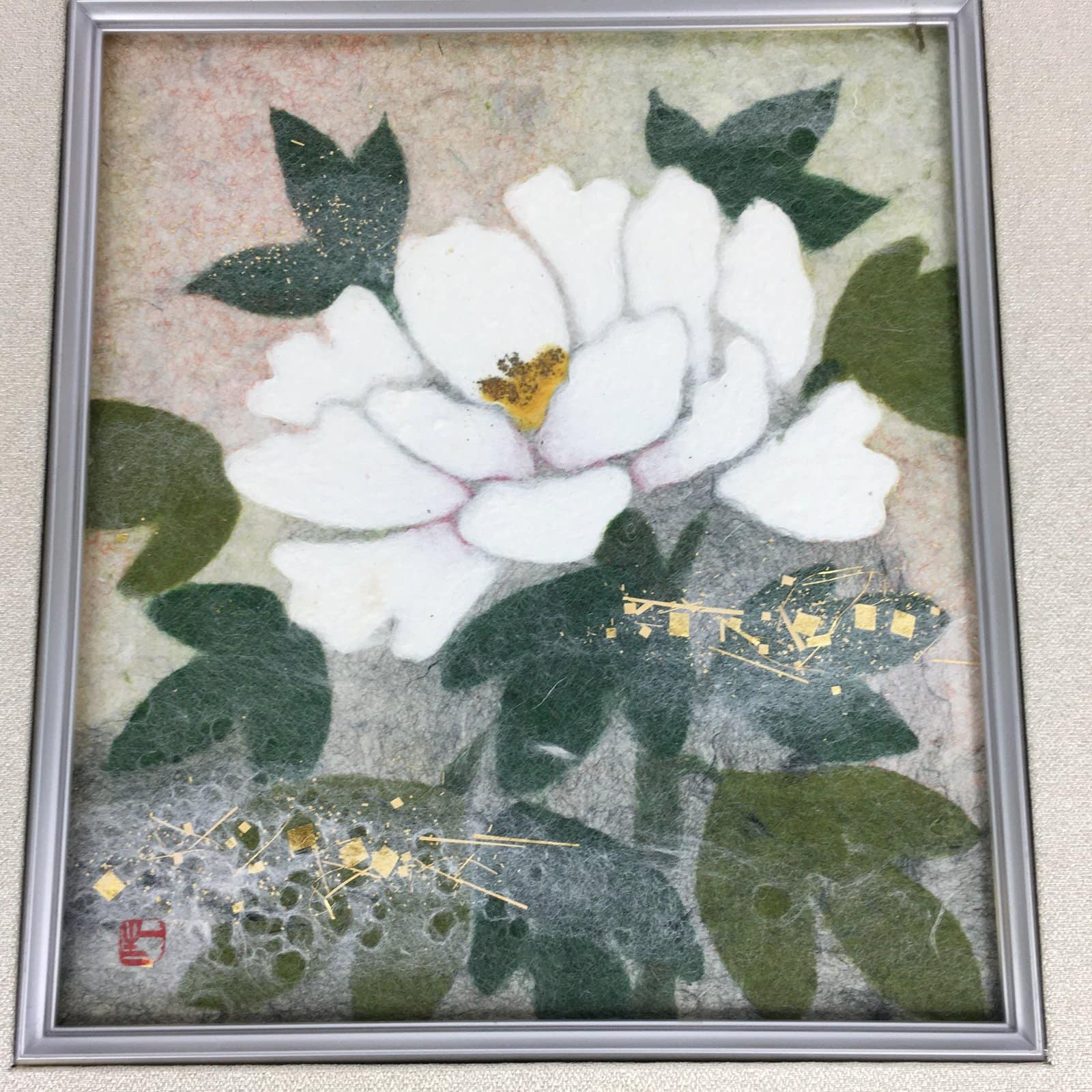 Japanese Framed Japanese Paper Chigiri-e Vtg Issei Yamauchi FL52