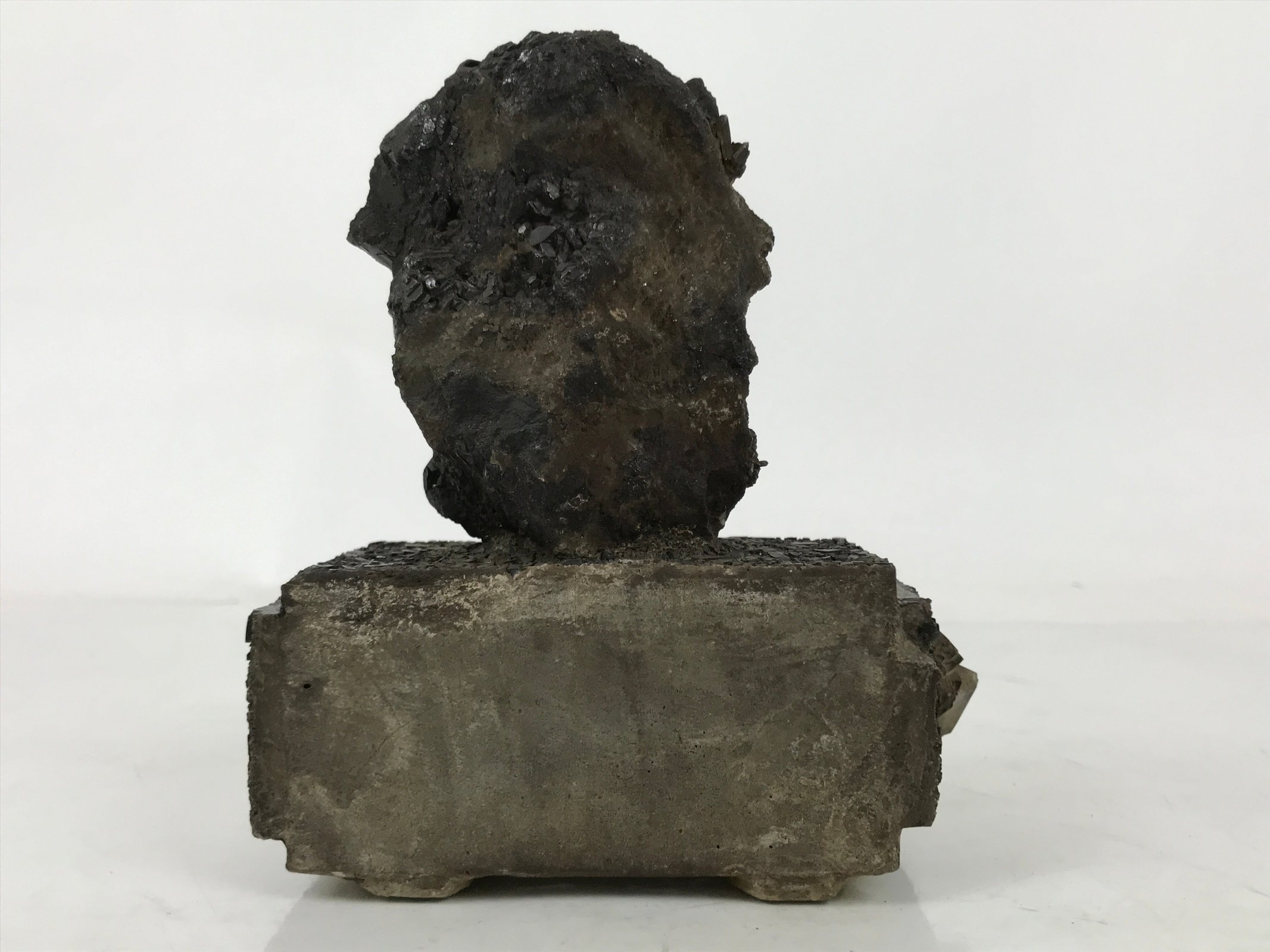 Japanese Galena Quartz Crystal Viewing Stone Zen Buddhist Suiseki Statue JK851