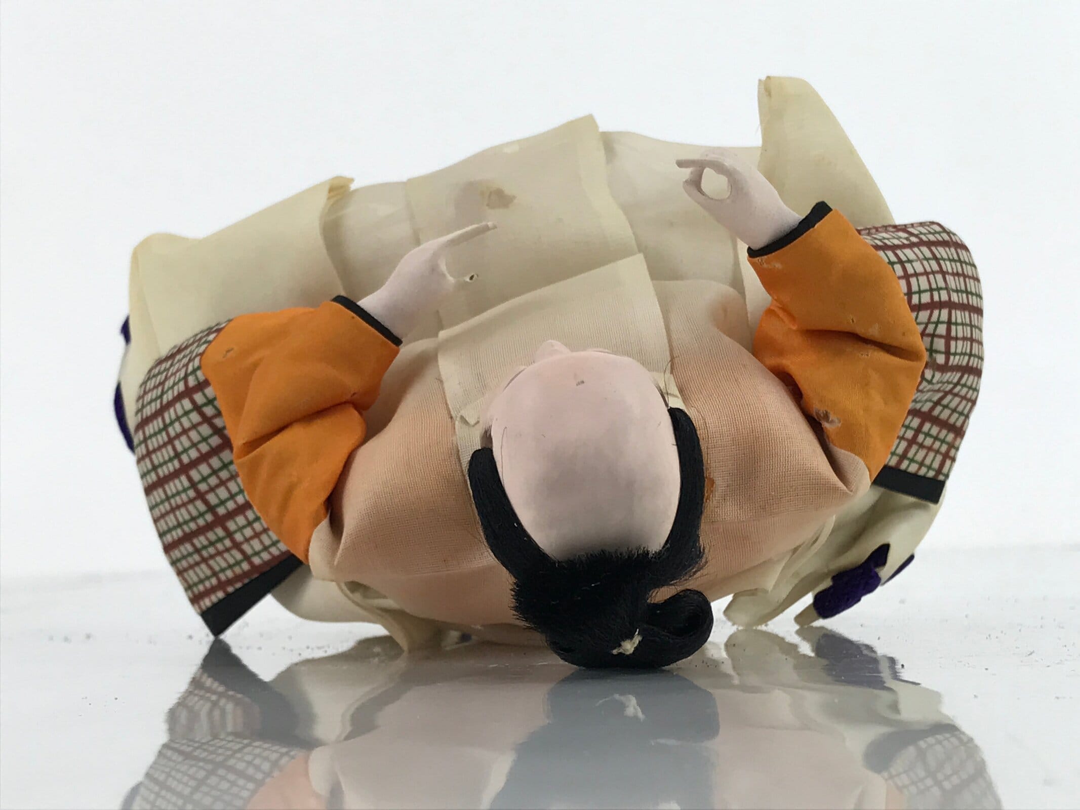 Japanese Girl Festival Court Angry Man Servant Doll Hina Matsuri Wood Silk ID572