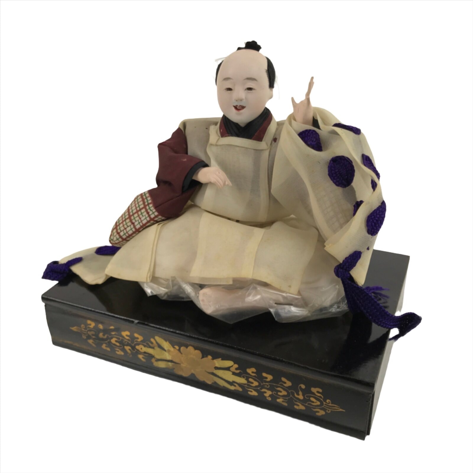 Japanese Girl Festival Court Laughing Man Servant Hina Doll Matsuri Wood ID571