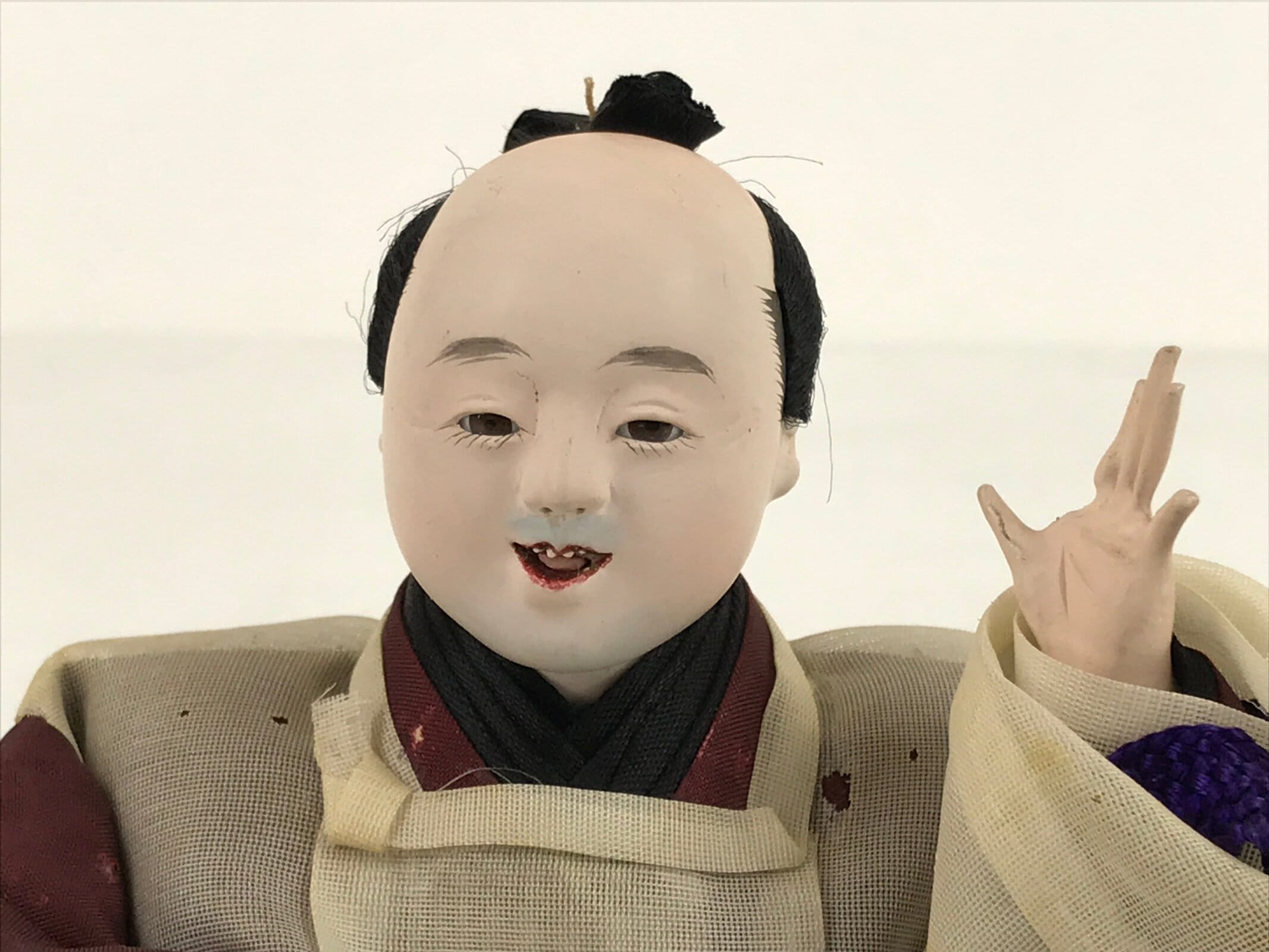 Japanese Girl Festival Court Laughing Man Servant Hina Doll Matsuri Wood ID571