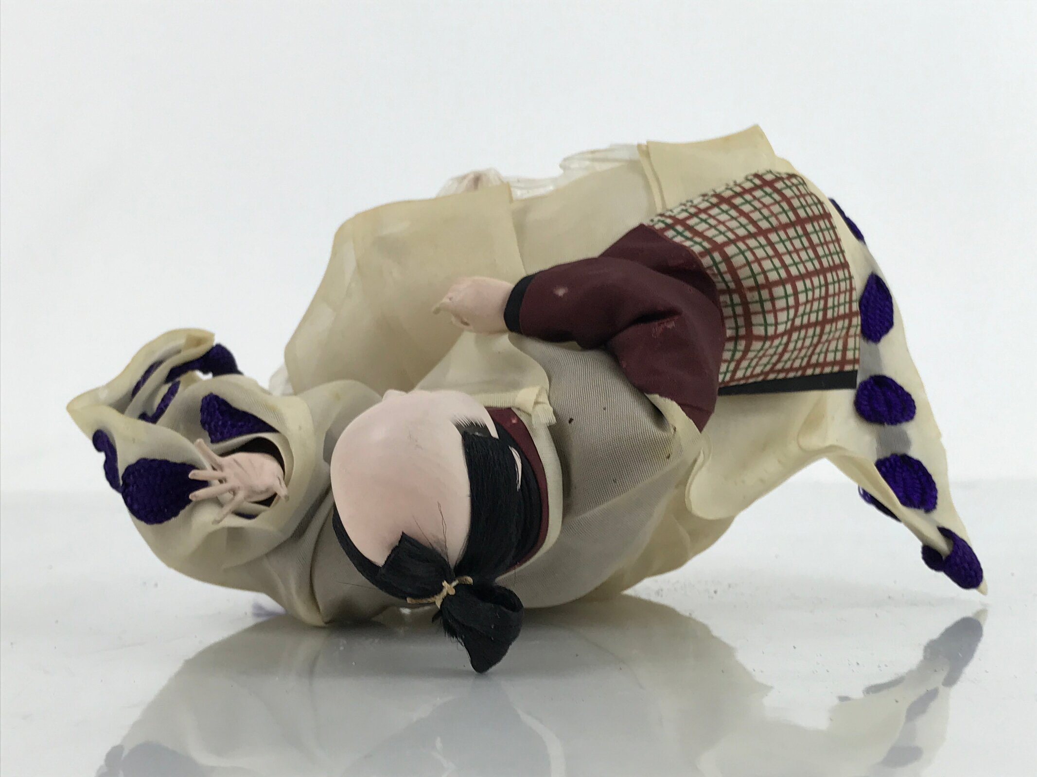 Japanese Girl Festival Court Laughing Man Servant Hina Doll Matsuri Wood ID571