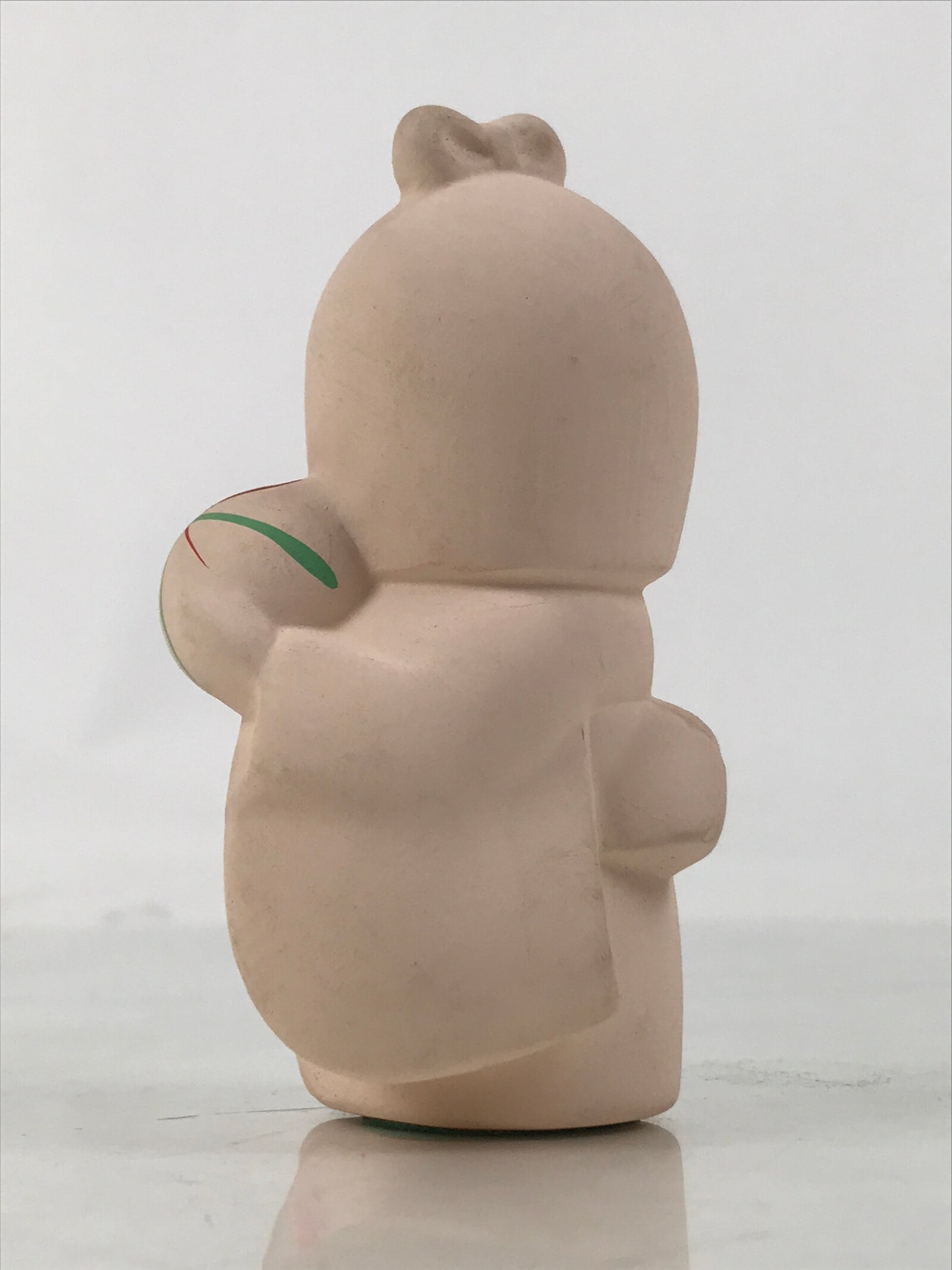 Japanese Girl Playing Ball Clay Doll Vtg Ningyo Figurine Kimono Pink ST44