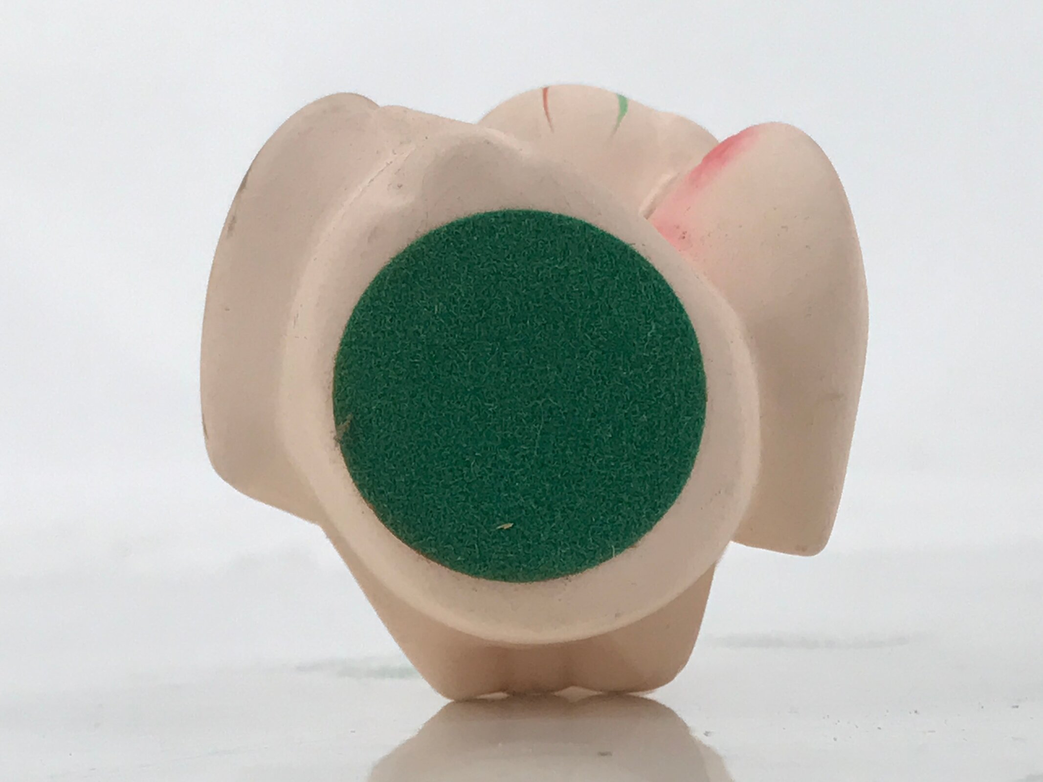 Japanese Girl Playing Ball Clay Doll Vtg Ningyo Figurine Kimono Pink ST44