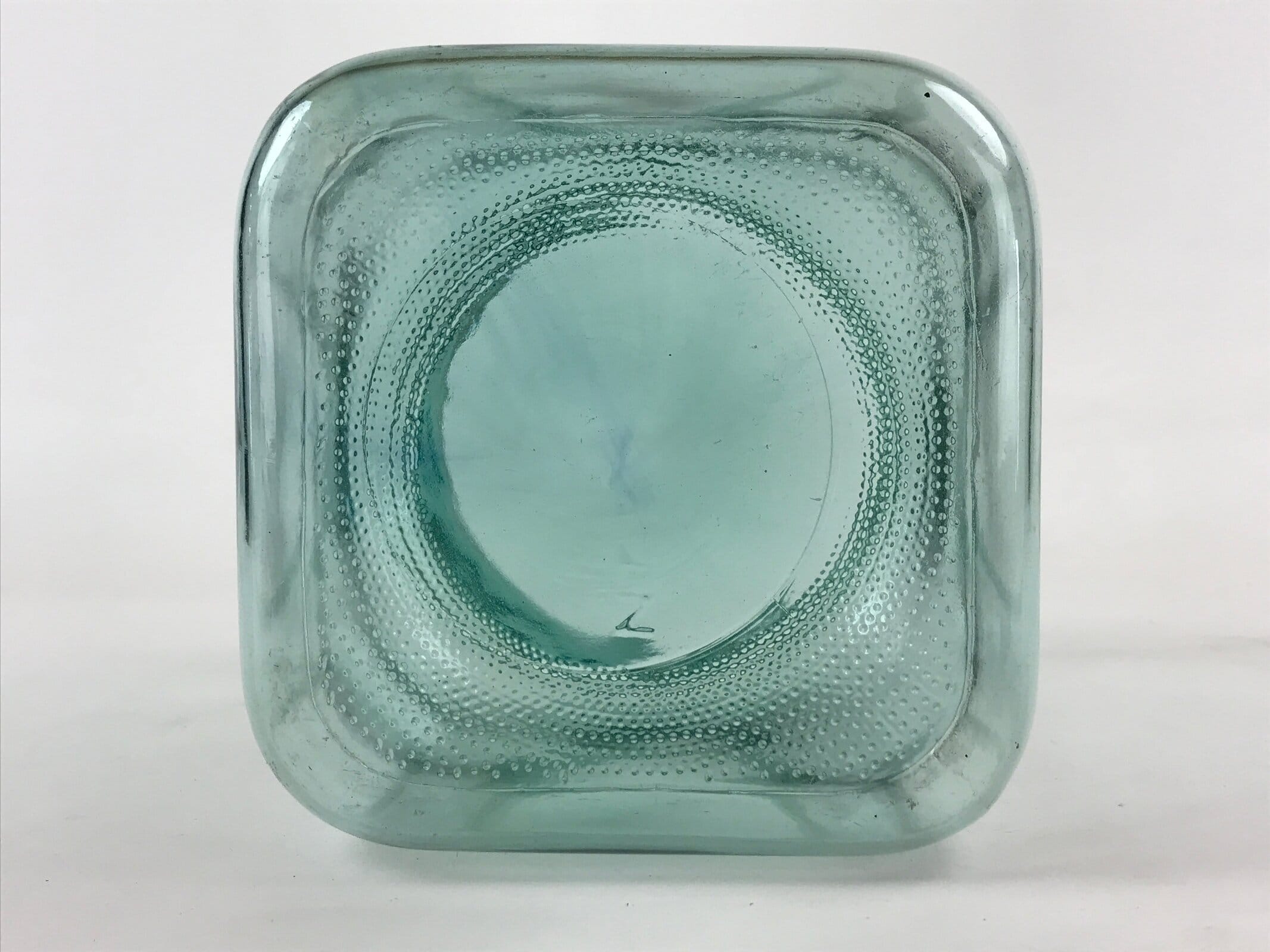Japanese Glass Lidded Jar Nori-Bin Vtg Seaweed Paper Container Blue JK550