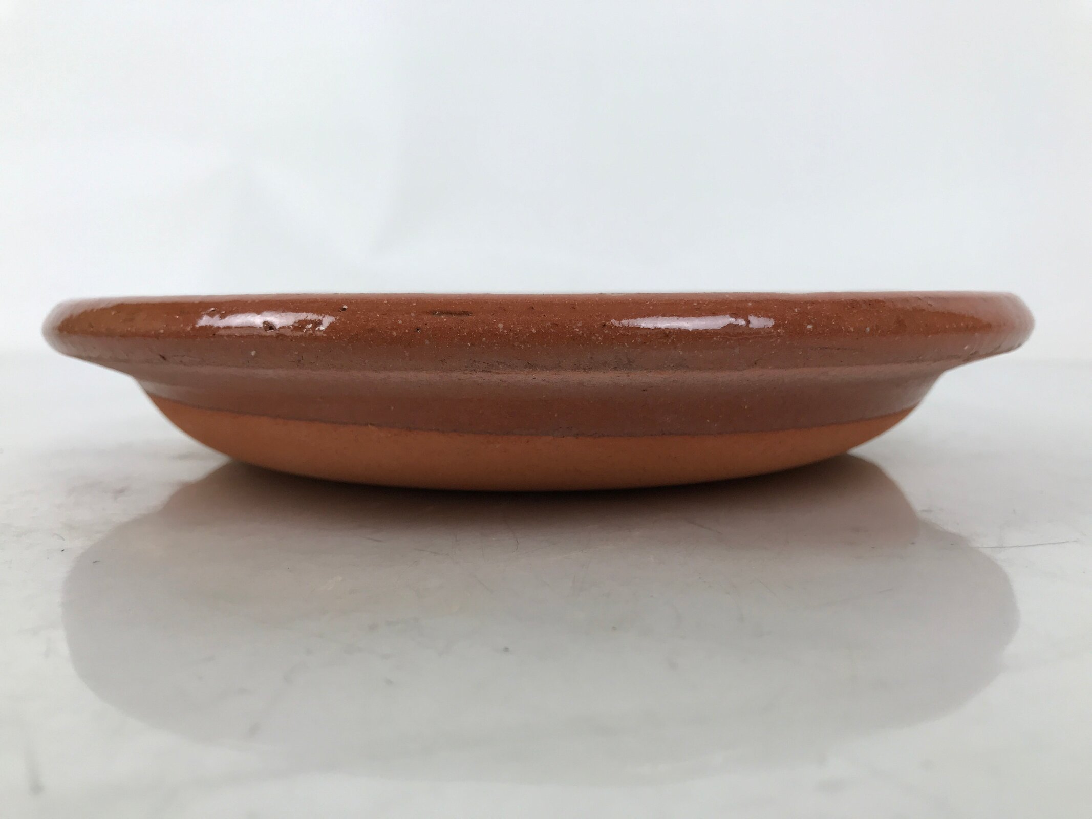 Japanese Glazed Clay Terracotta Plate Sara Vtg Kozara Serving Dish Orange Y379