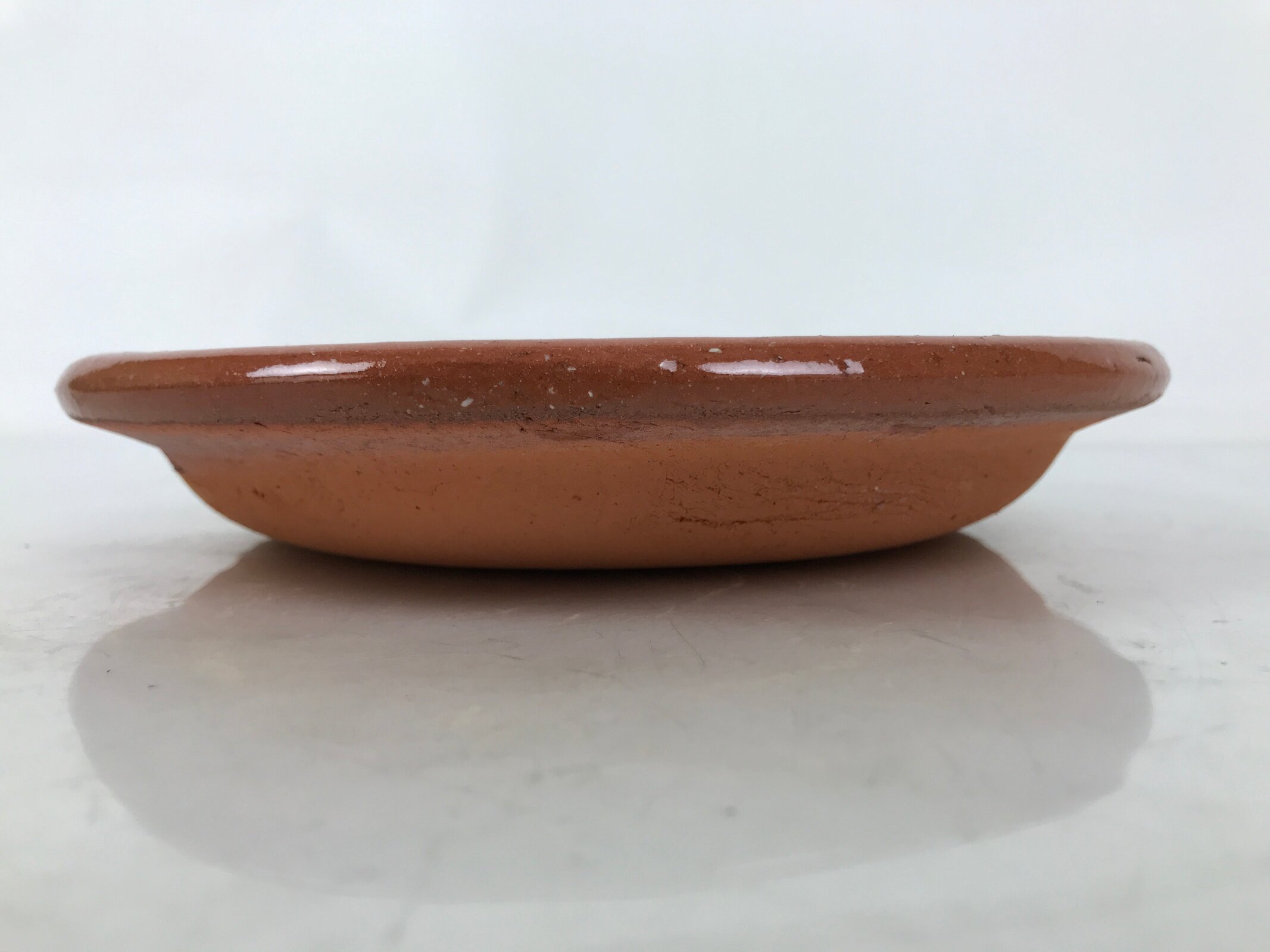 Japanese Glazed Clay Terracotta Plate Sara Vtg Kozara Serving Dish Orange Y379