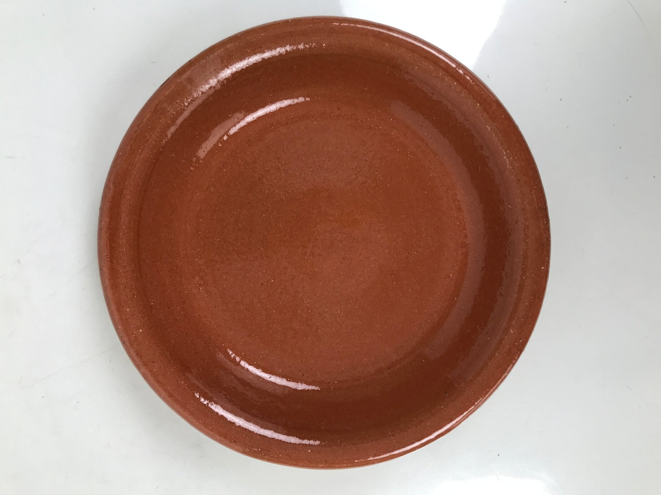 Japanese Glazed Clay Terracotta Plate Sara Vtg Kozara Serving Dish Orange Y379