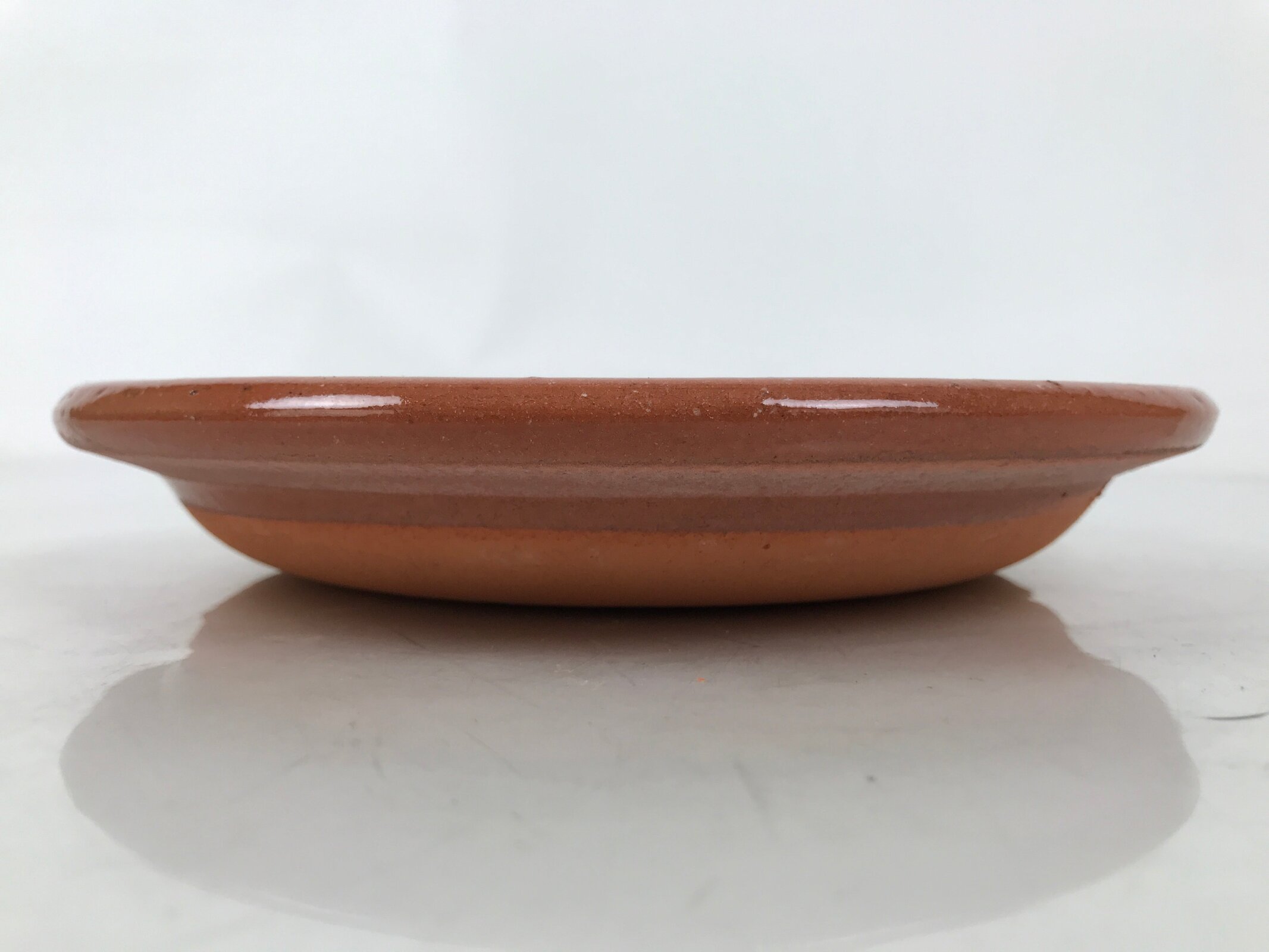 Japanese Glazed Clay Terracotta Plate Sara Vtg Kozara Serving Dish Orange Y383