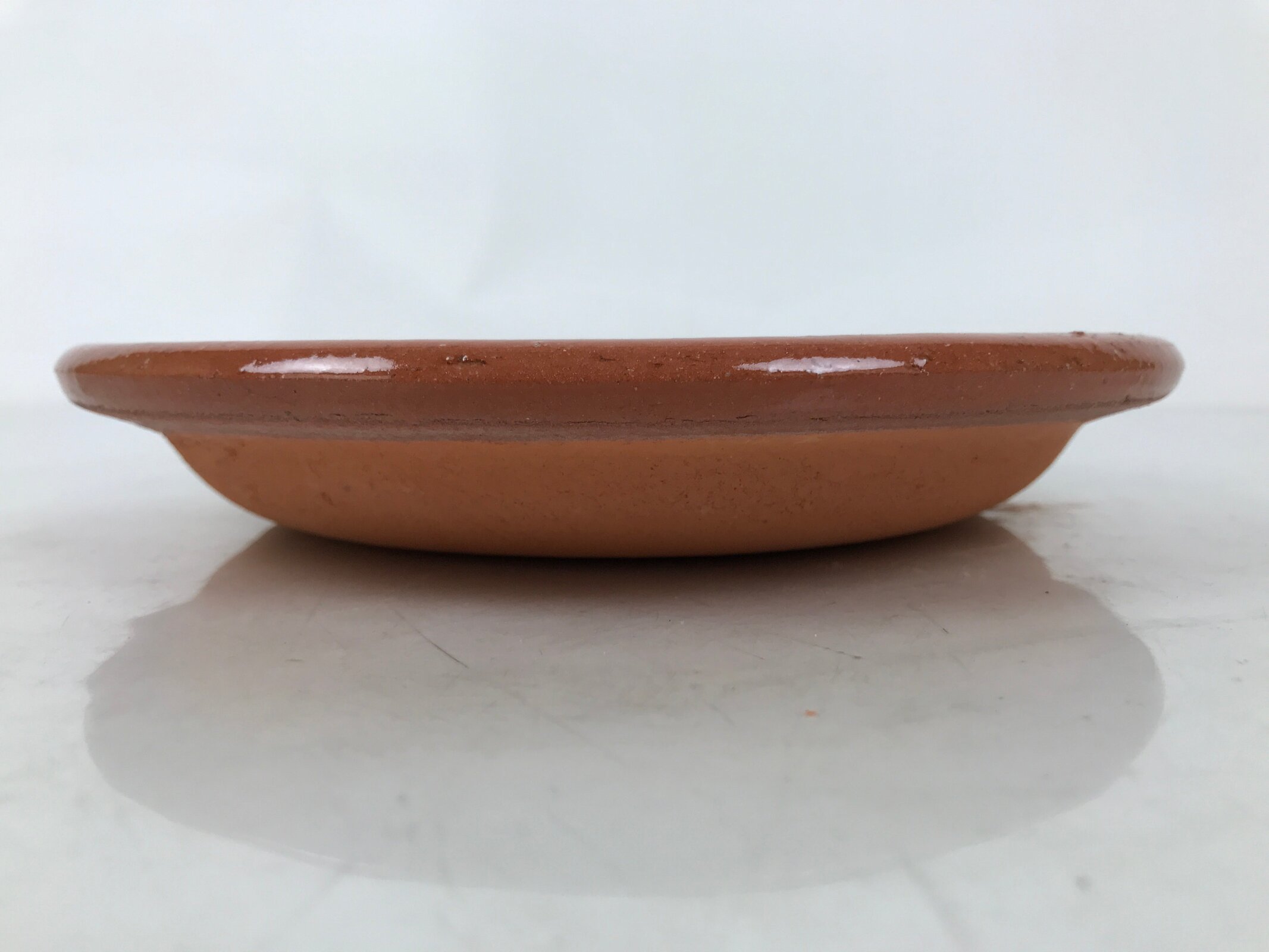 Japanese Glazed Clay Terracotta Plate Sara Vtg Kozara Serving Dish Orange Y383