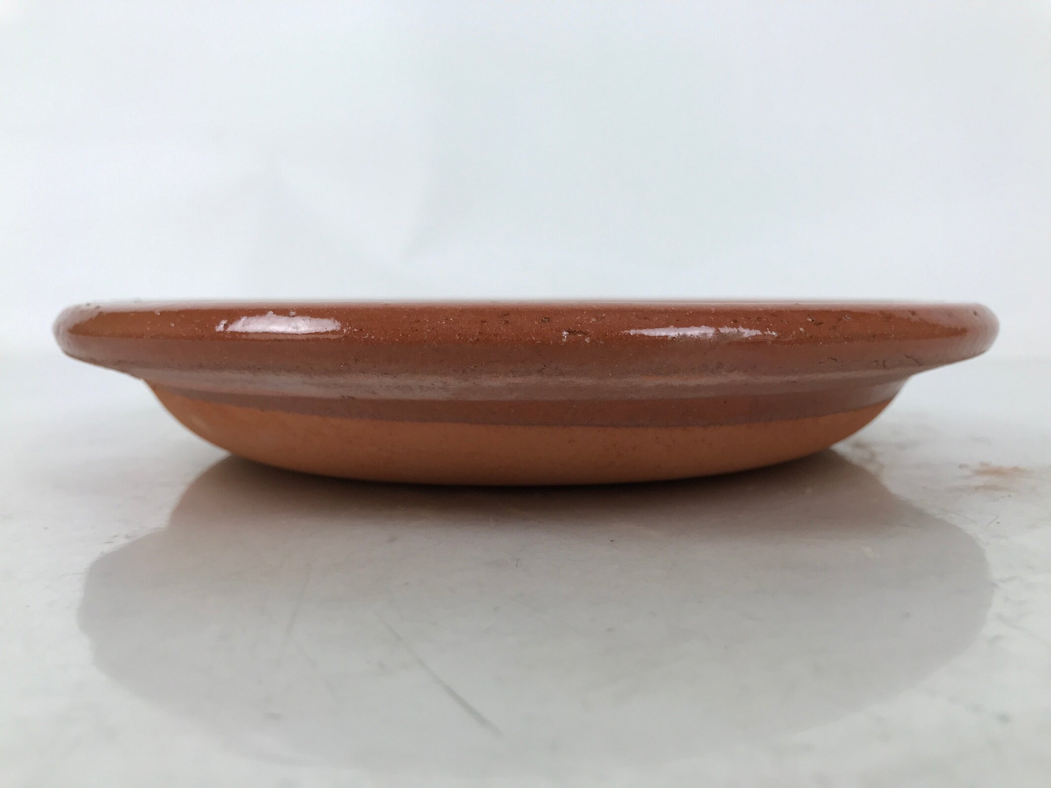 Japanese Glazed Clay Terracotta Plate Sara Vtg Kozara Serving Dish Orange Y383