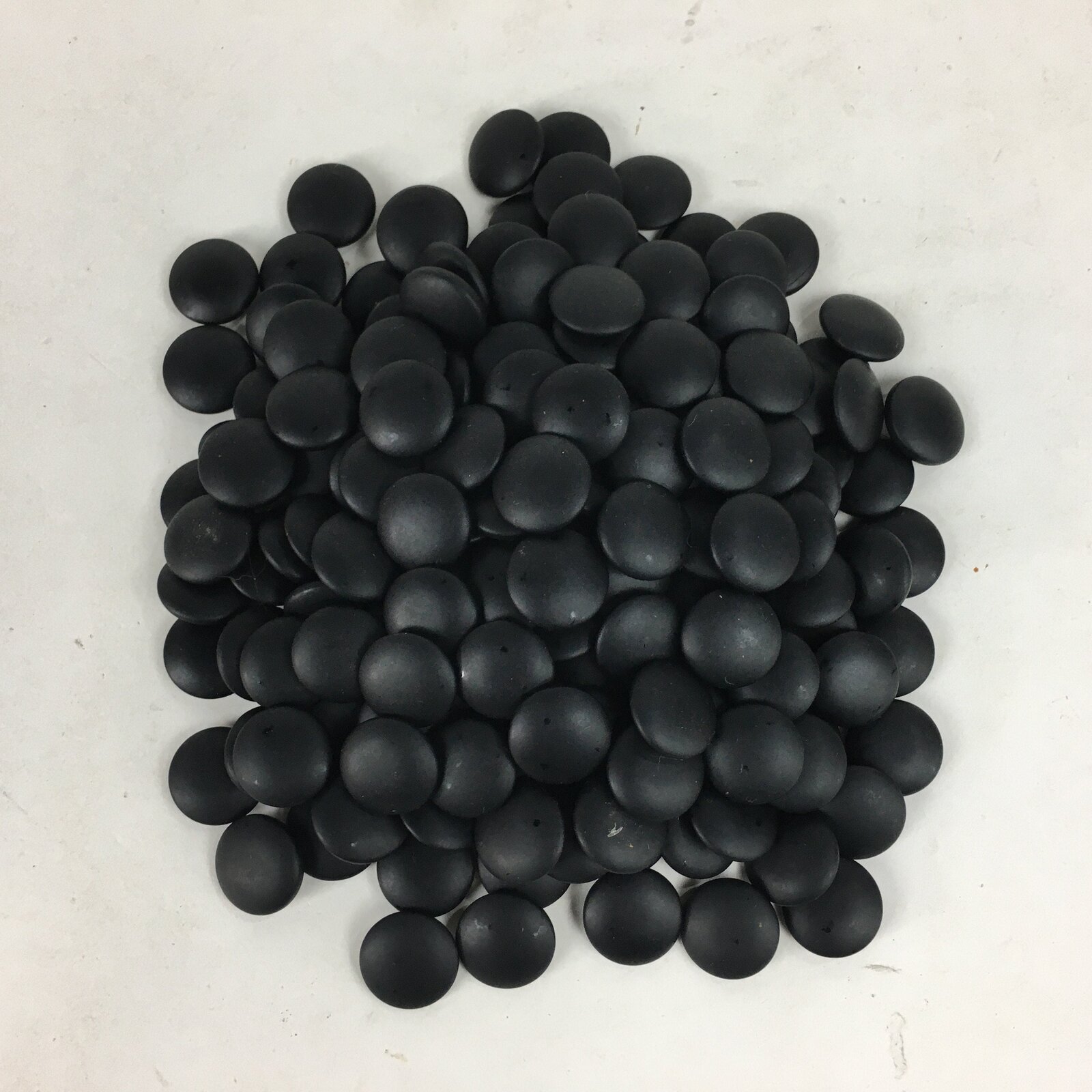 Japanese Go Stone Vtg Goishi Game Piece Set Brown Bowl Black White GO66