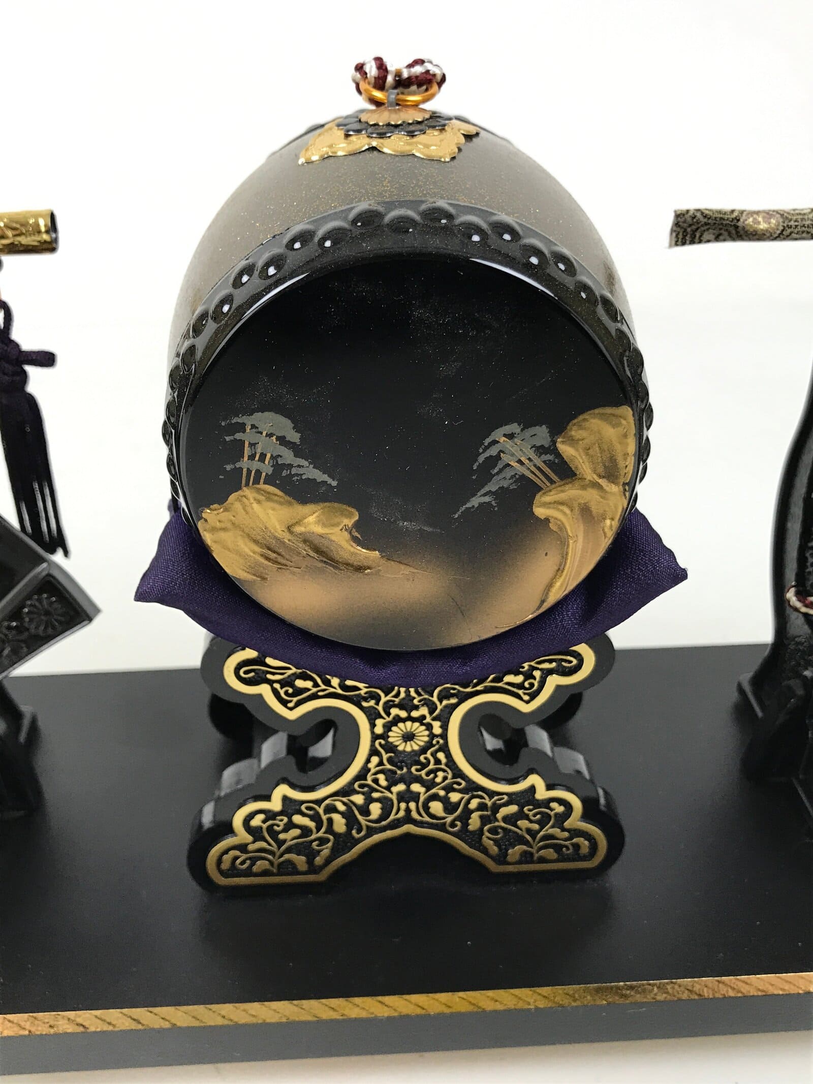 Japanese Gogatsu Ningyo Display Vtg Drum Folding Fan Shade Stand Boys' Day ID644