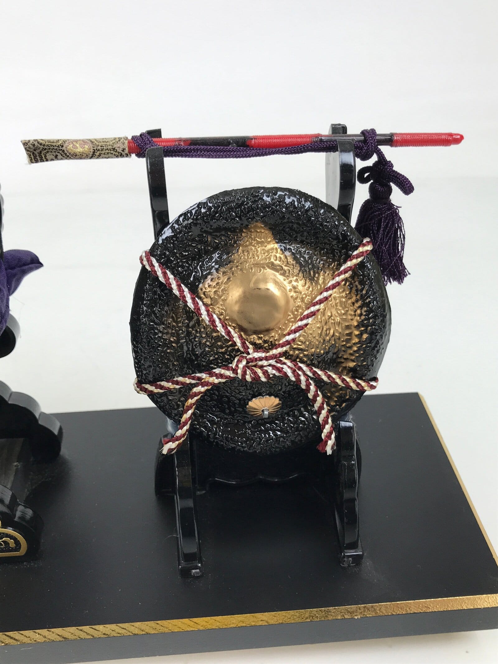 Japanese Gogatsu Ningyo Display Vtg Drum Folding Fan Shade Stand Boys' Day ID644